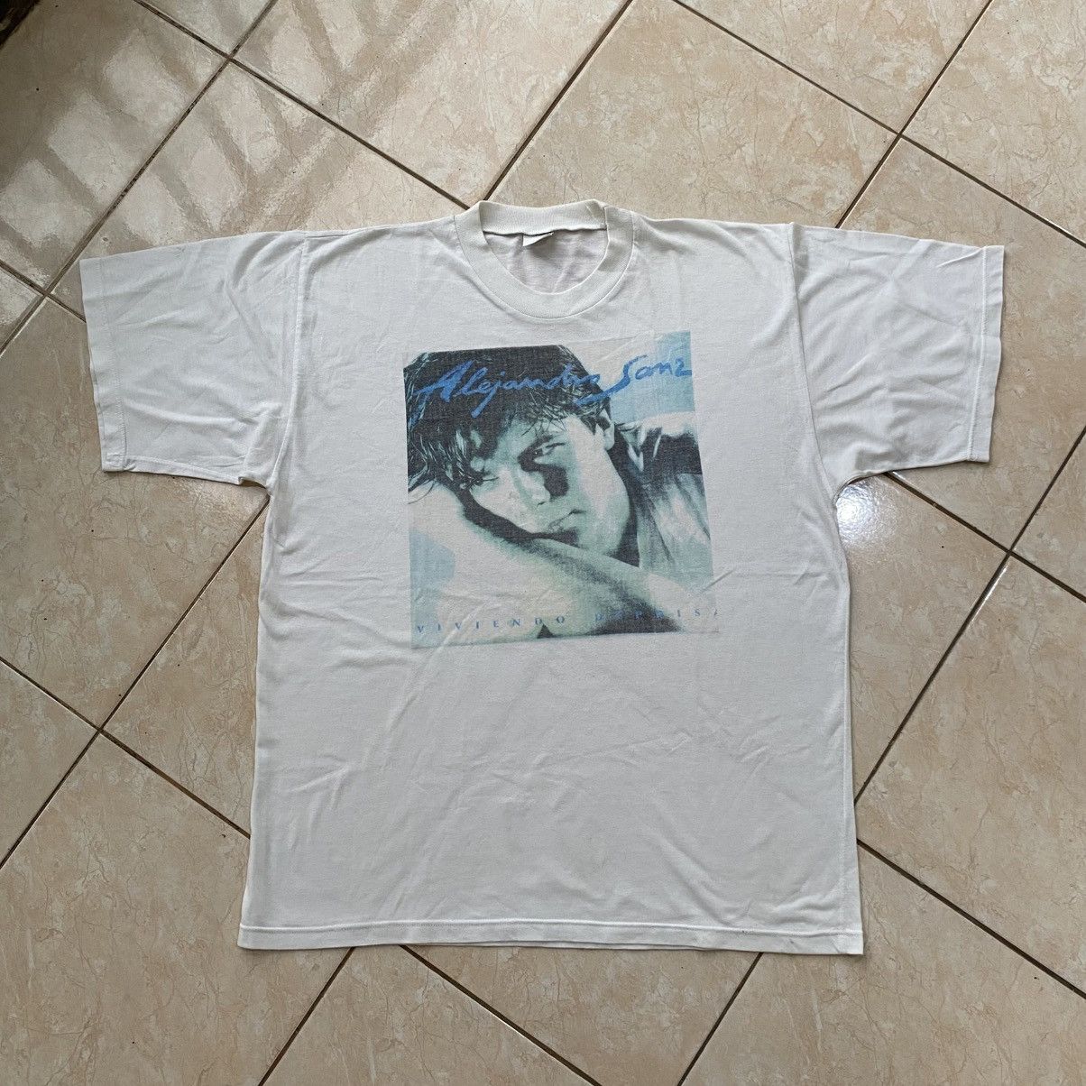Band Tees Vintage 90's Singer Alejandro Sanz Viviendo Deprisa Size US L / EU 52-54 / 3 - 1 Thumbnail