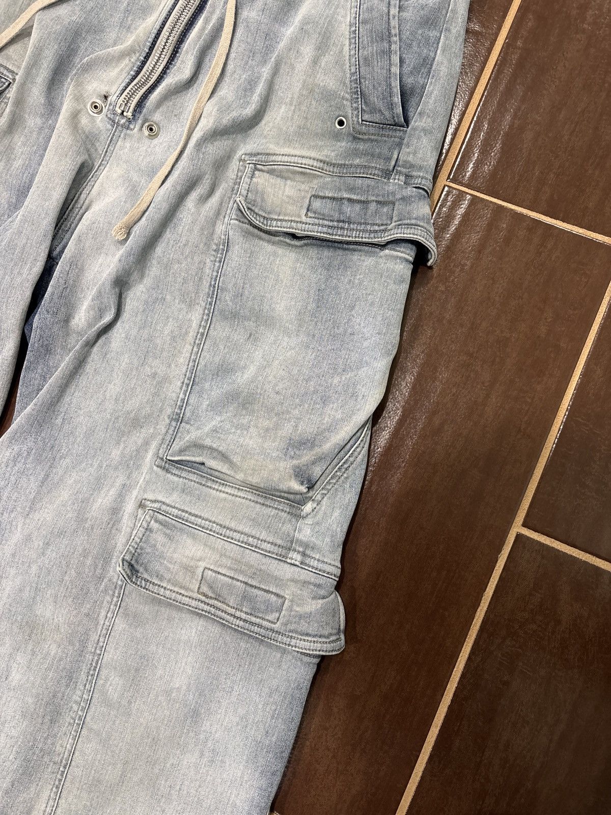 Rick Owens Drkshdw USED Rick Owens DRKSHDW Double Cargo Denim Pants SZ L Size US 36 / EU 52 - 3 Thumbnail