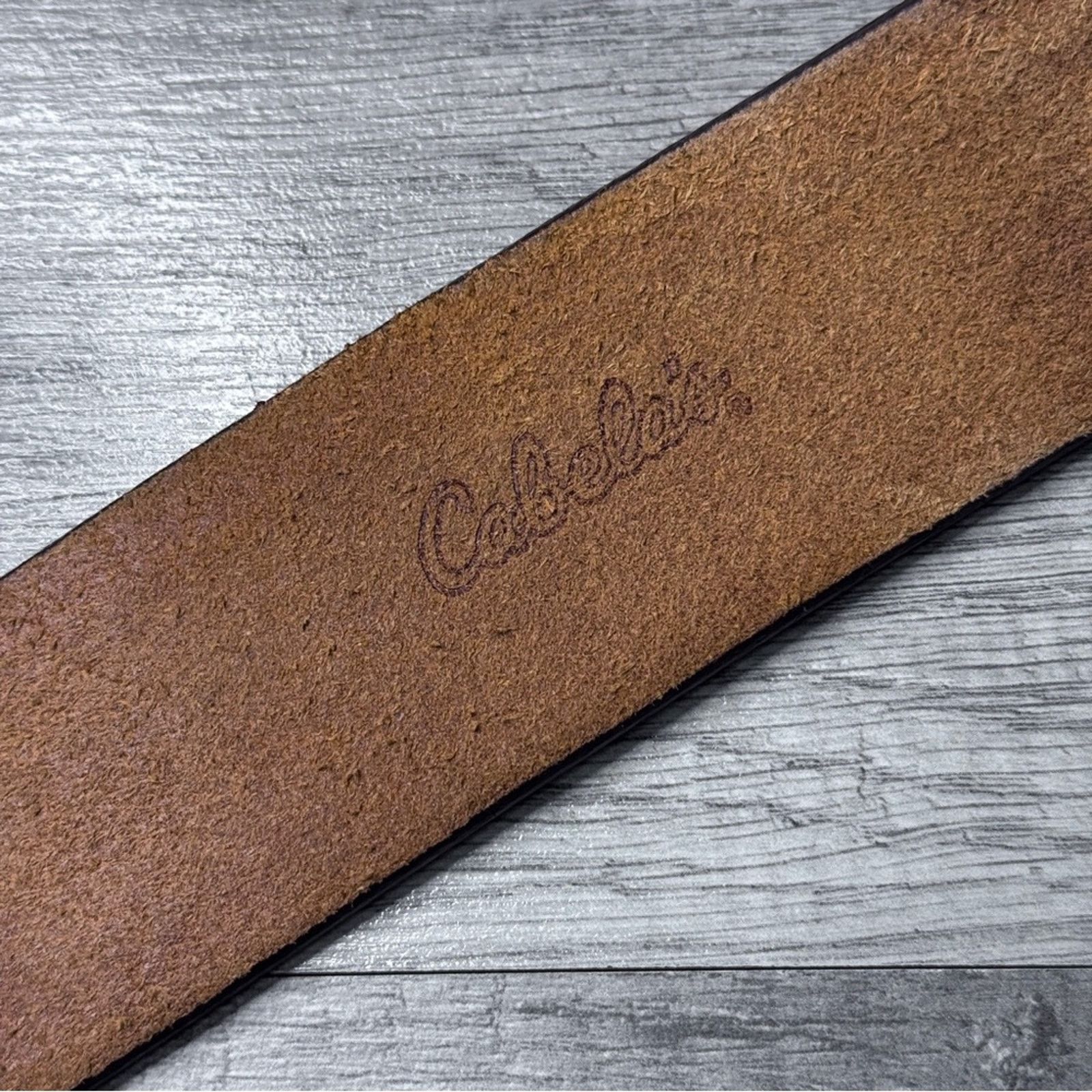 Vintage Vintage Cabela’s Brown Leather Belt Buckle Size ONE SIZE - 4 Thumbnail