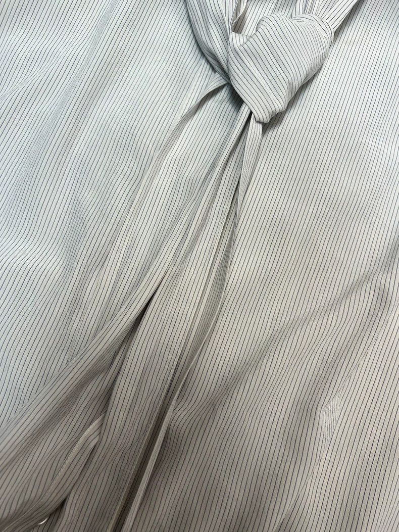 Celine Celine size 38 Striped Bow Tie Mulberry Silk Shirt for Spr Size US M / EU 48-50 / 2 - 6 Thumbnail