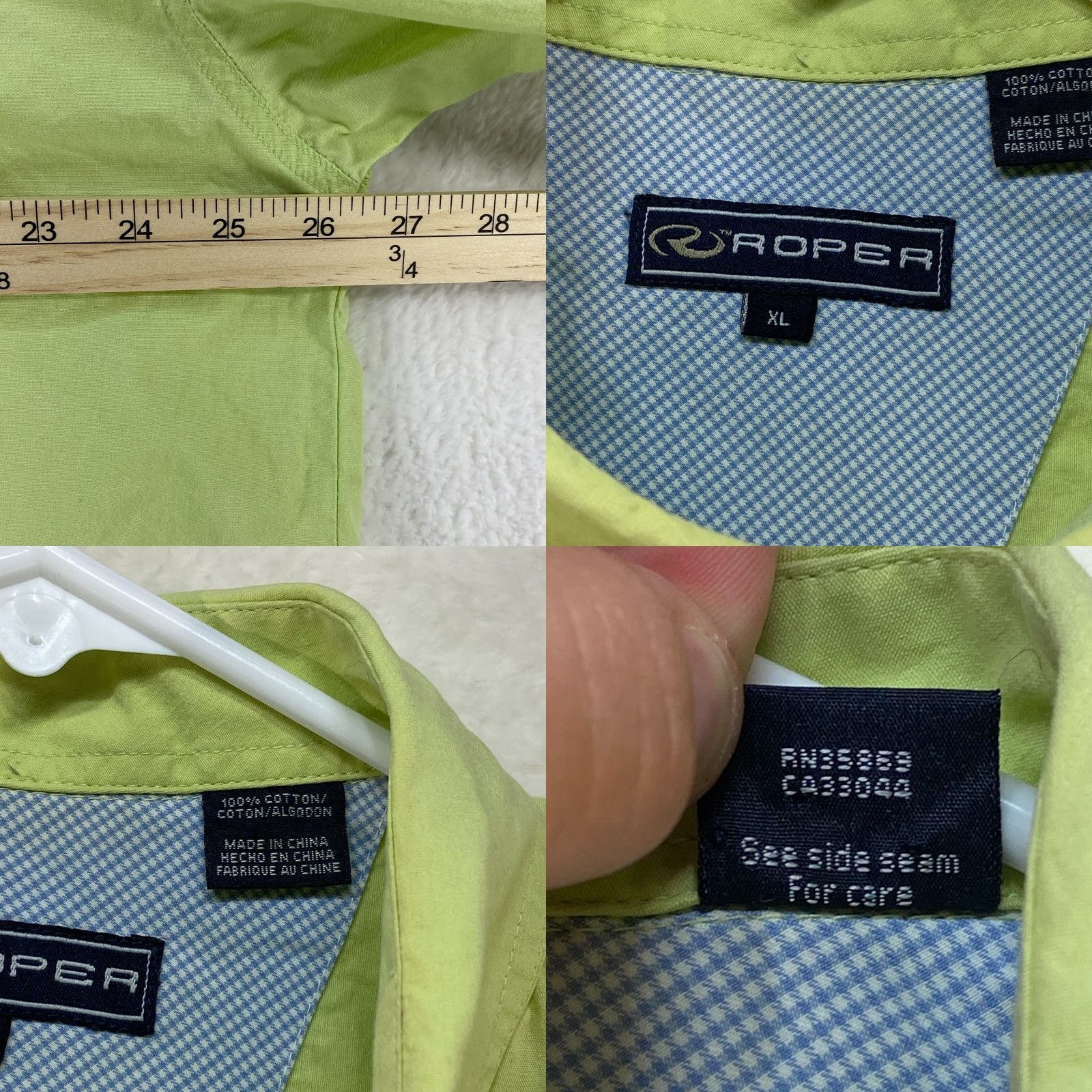 Roper VINTAGE Roper Cowboy Western Workwear Button Up Lime Green Shirt Long Sleeve Mens XL Size US XL / EU 56 / 4 - 8 Thumbnail