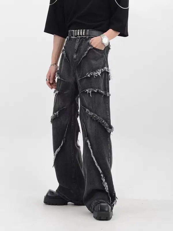 Japanese Brand Michiko x Min Raw edge wide-leg jeans with retro design Size US 32 / EU 48 - 5 Thumbnail