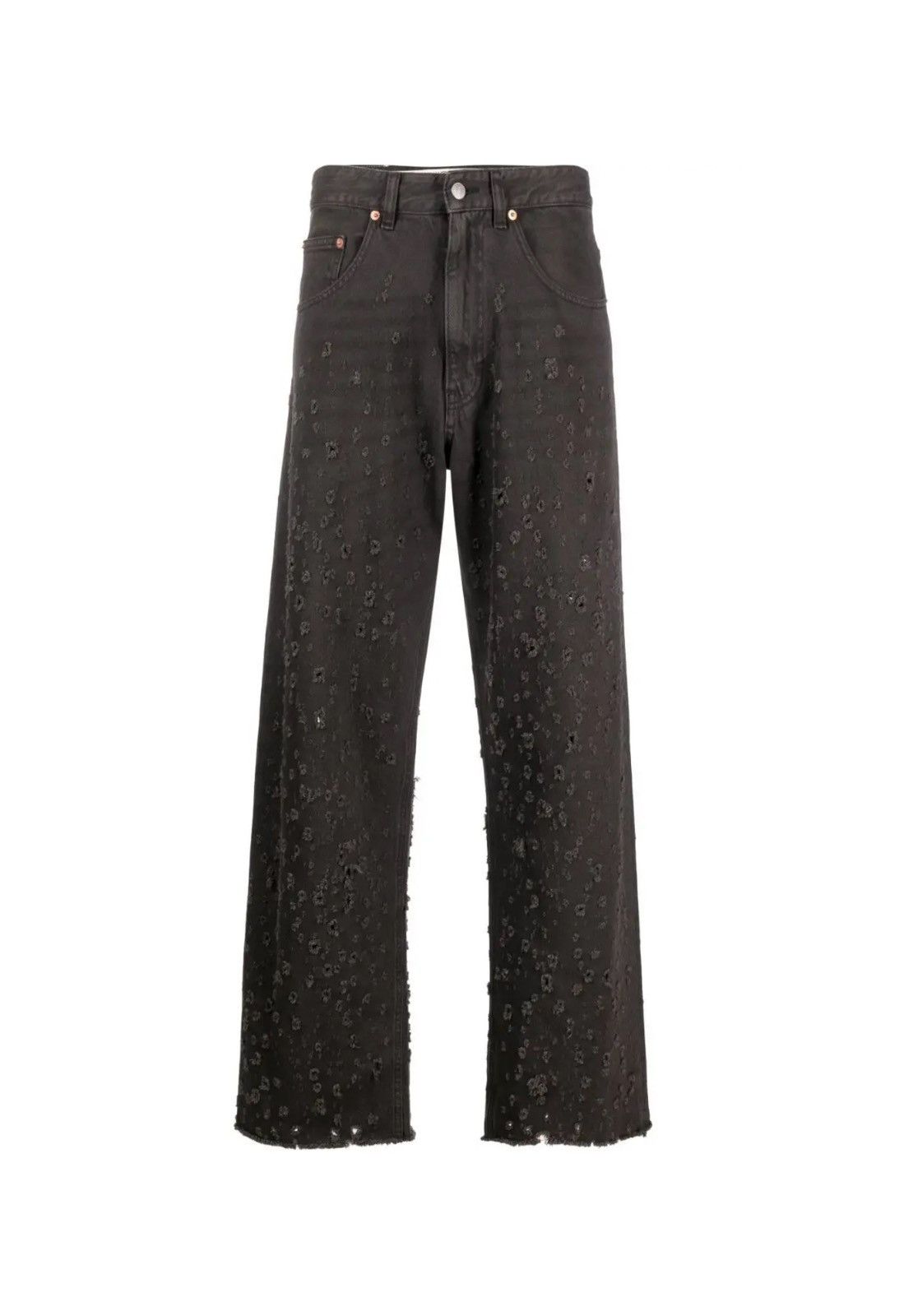 Maison Margiela MM6 MEN LASER DISTRESSED RAW HEM HOLES JEANS Size US 32 / EU 48 - 2 Thumbnail