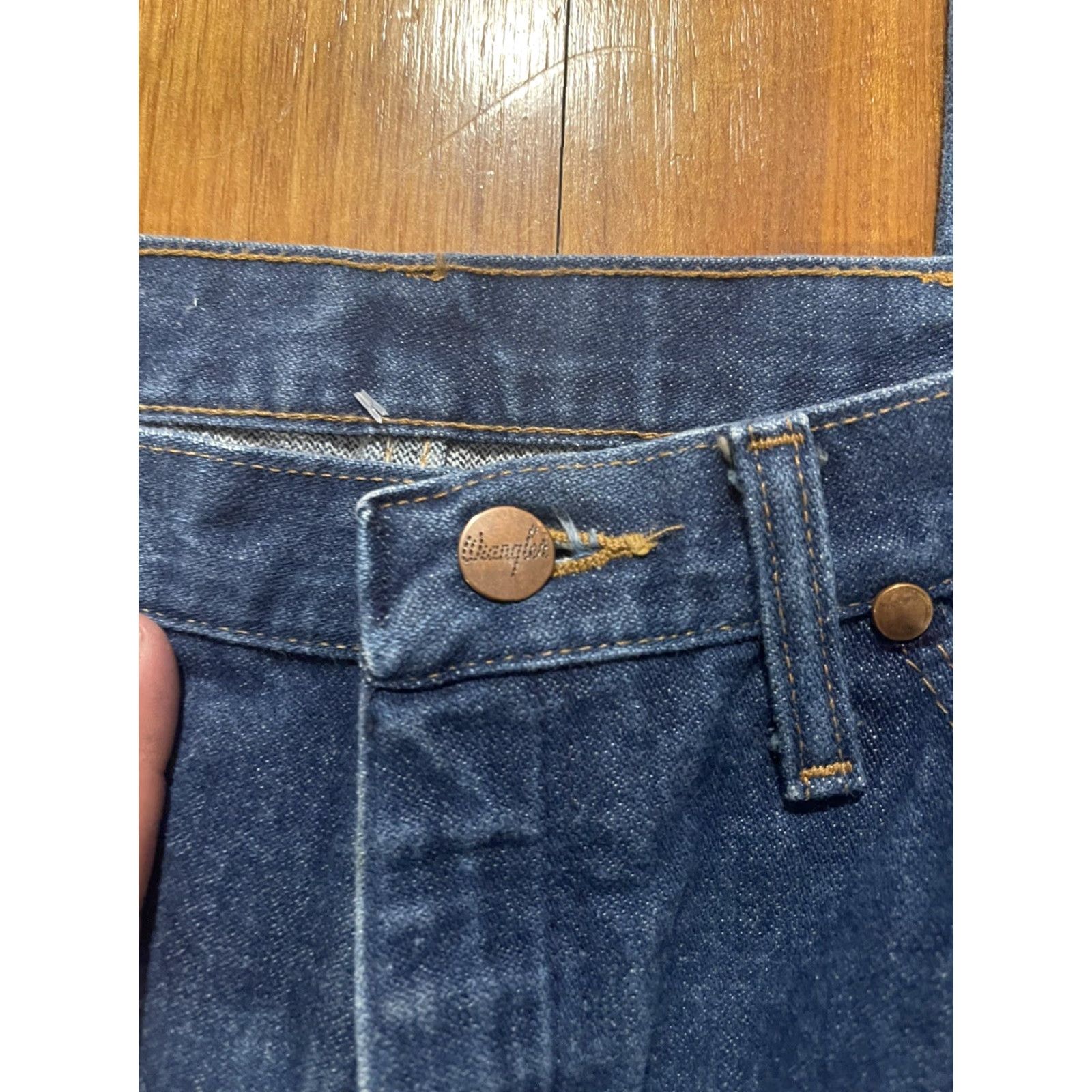 Wrangler VINTAGE Wrangler Cowboy Cut Jeans 13MWZ Denim 34x38 Blue Distressed 5-Pocket Mens Western Cowboy USA Size US 34 / EU 50 - 7 Thumbnail