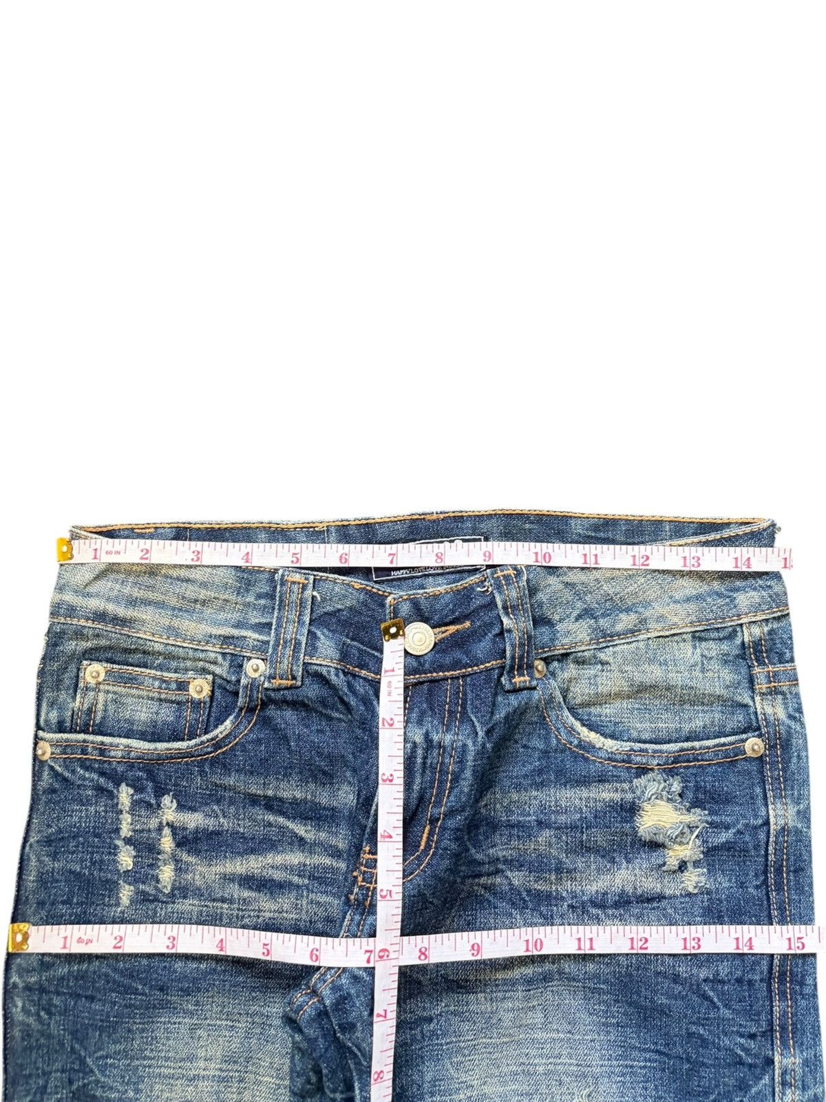 Acne Studios Vintage Japanese Brand Low Rise Heavy Distress Jeans Size 29" - 6 Thumbnail