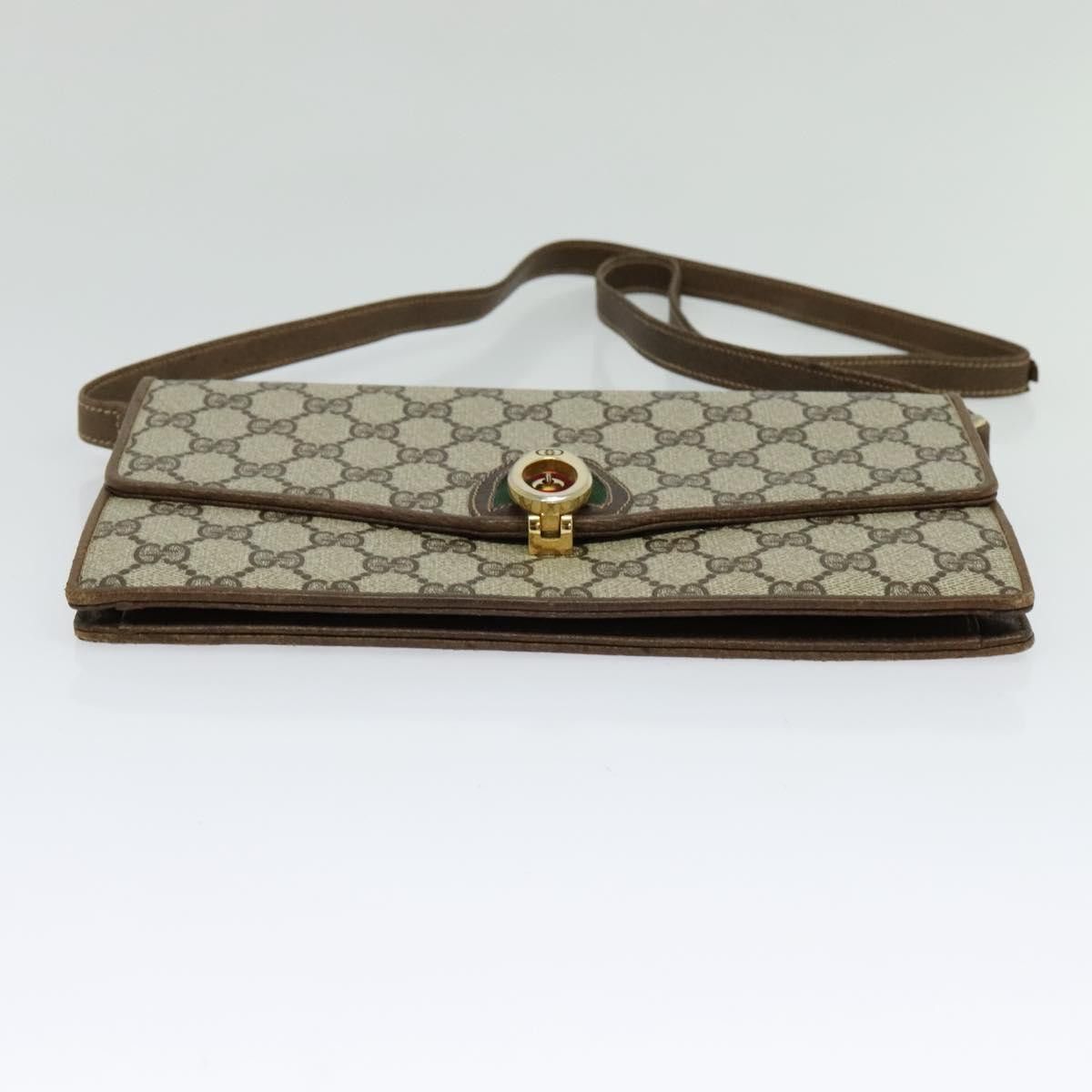 Gucci GUCCI GG Supreme Web Sherry Line Shoulder Bag Pvc Beige Gold Size ONE SIZE - 10 Thumbnail