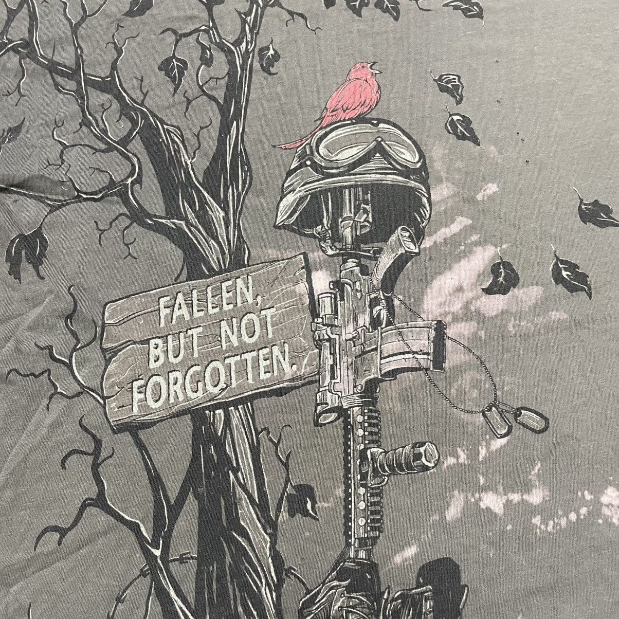 Band Tees “Fallen But Not Forgotten” Memorial Tee – War Vintage Fade Size US XL / EU 56 / 4 - 4 Thumbnail