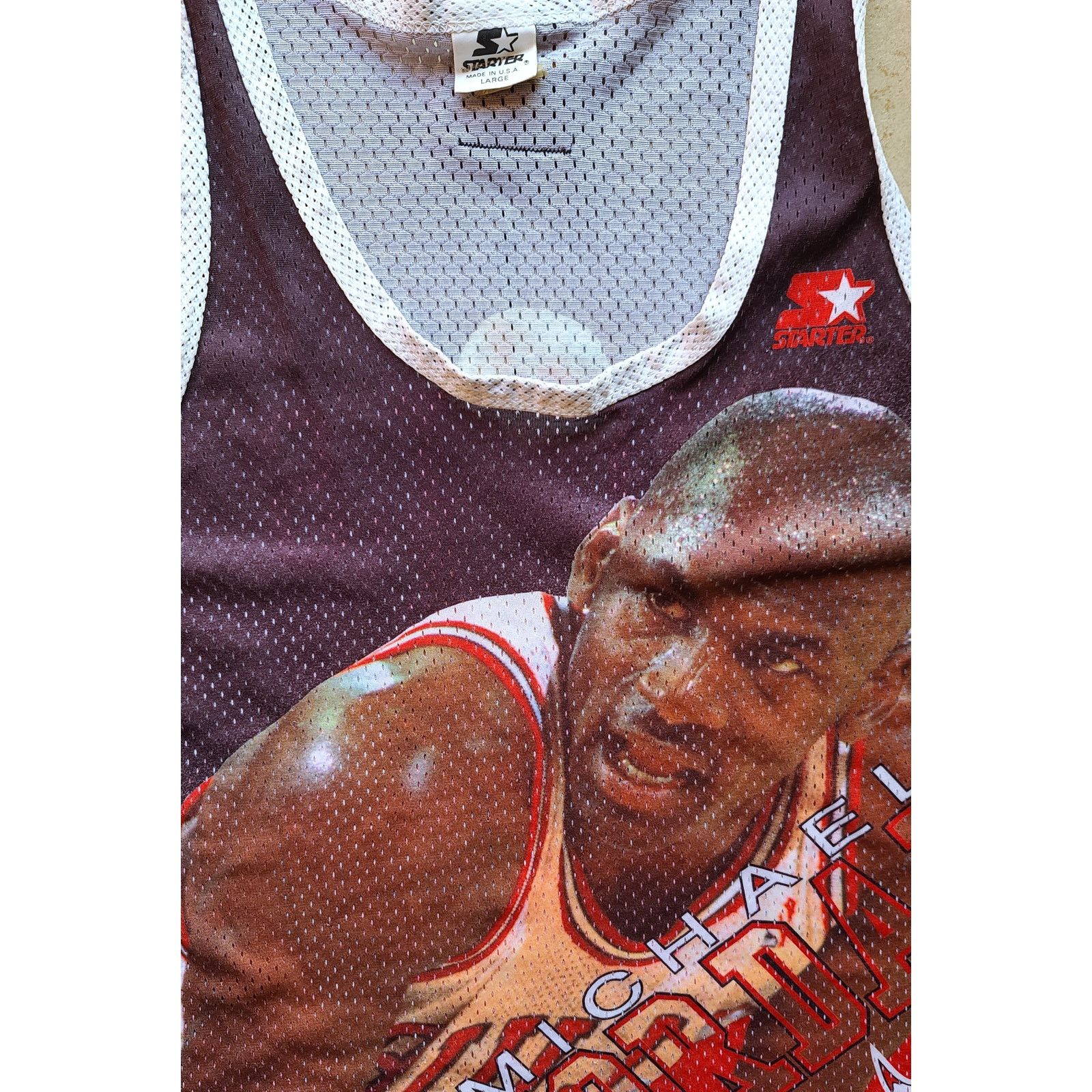 Jordan Brand × NBA × Starter JORDAN #23 Chicago Bulls 90s STARTER jersey Hot NBA vintage Size US L / EU 52-54 / 3 - 3 Thumbnail