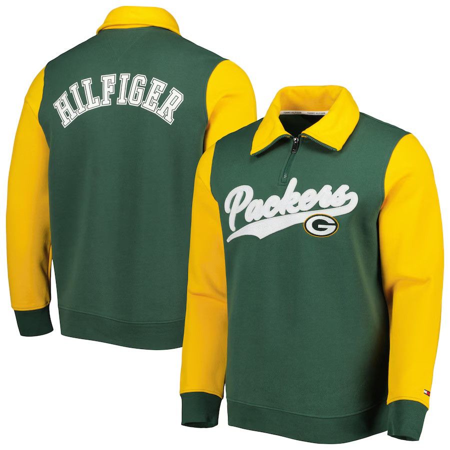 Tommy Hilfiger Tommy Hilfiger Green Bay Packers Pullover Sweatshirt 1/4 Zip Size US XXL / EU 58 / 5 - 1 Thumbnail