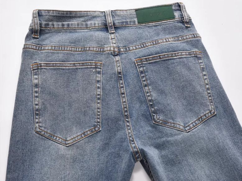 Jean Men's American retro washed denim straight trousers Size US 32 / EU 48 - 6 Thumbnail