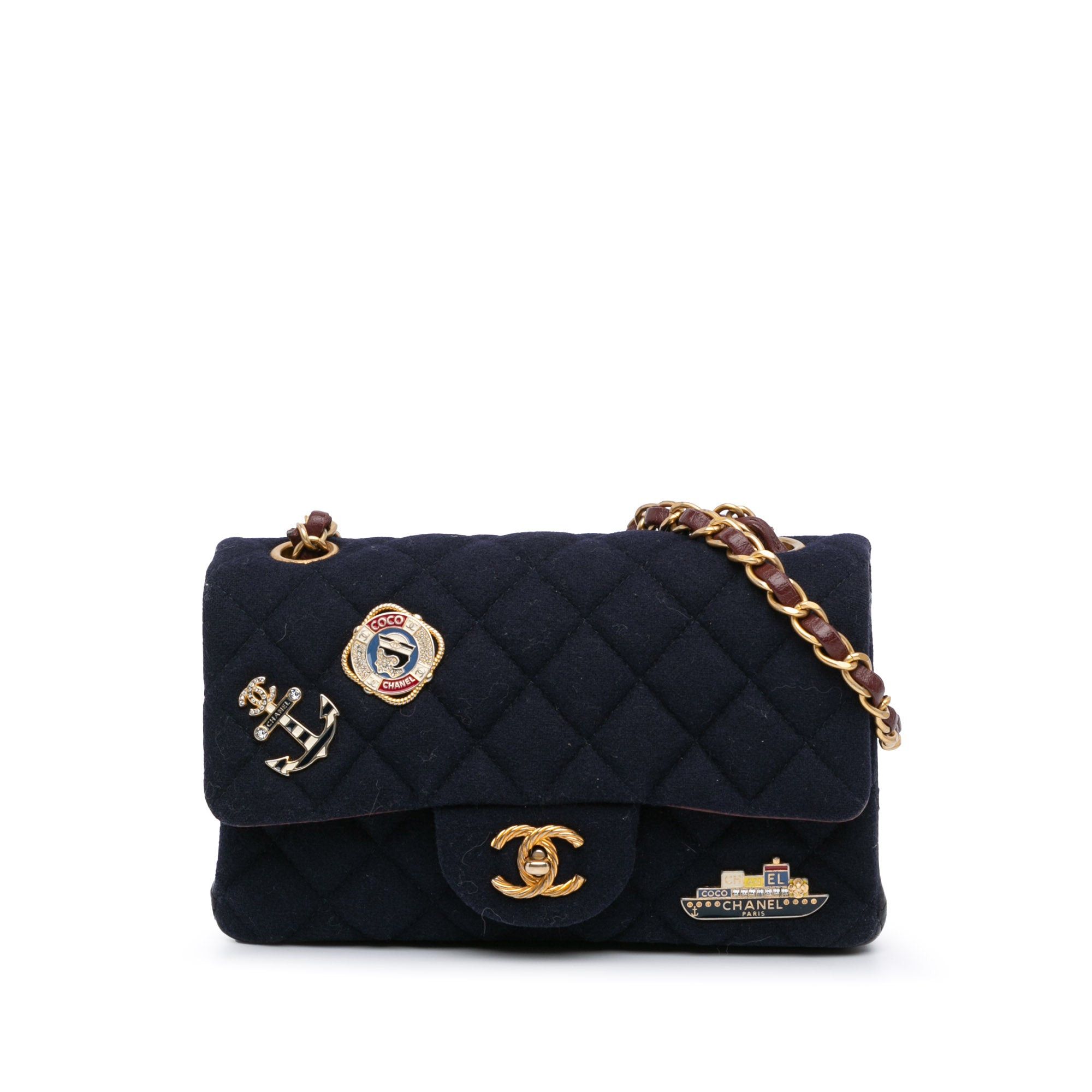 Chanel Chanel Mini Rectangular Classic Jersey Sailor Single Flap Blue Size ONE SIZE - 1 Thumbnail