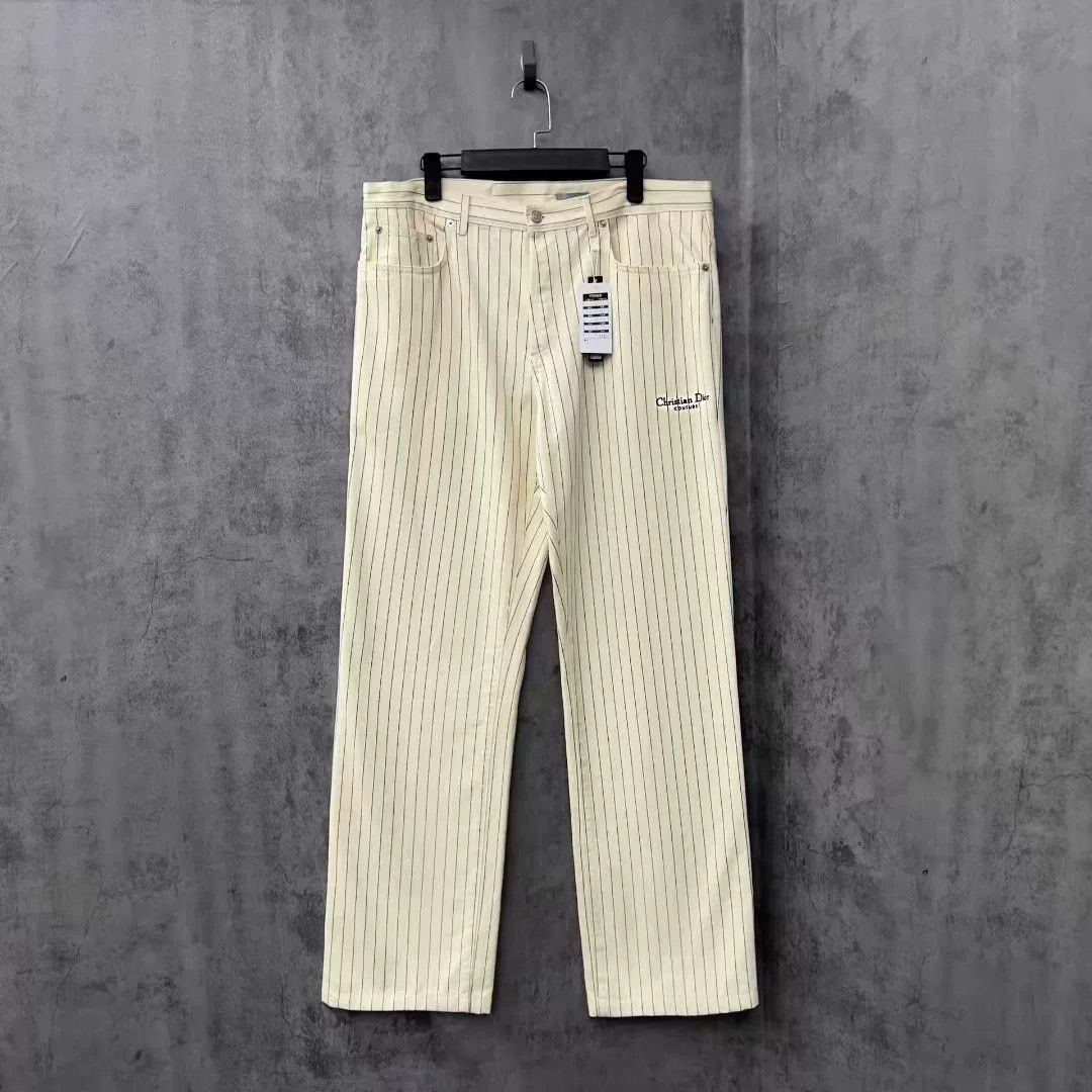 Dior Dior Embroidered Logo Striped Jeans Size US 34 / EU 50 - 1 Thumbnail