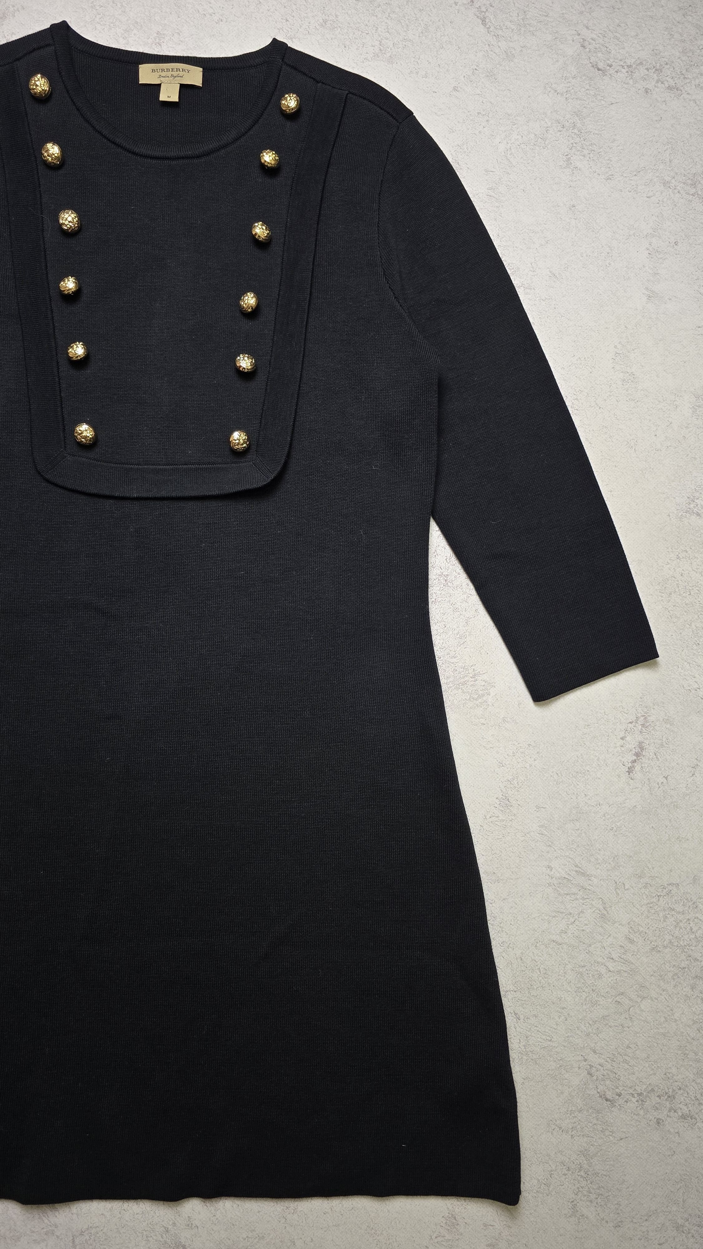 Burberry Burberry England Military Knit Dress Gold Button Silk Blend Size M / US 6-8 / IT 42-44 - 9 Thumbnail