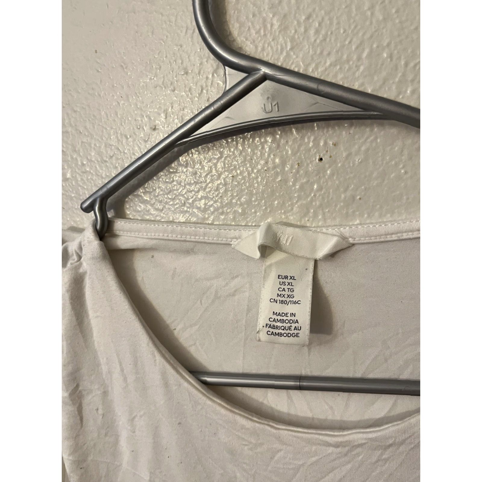 H&M H&M Women XL Tank Bodysuit Square Neck Snap Closure Seams White Size XL / US 12-14 / IT 48-50 - 2 Thumbnail
