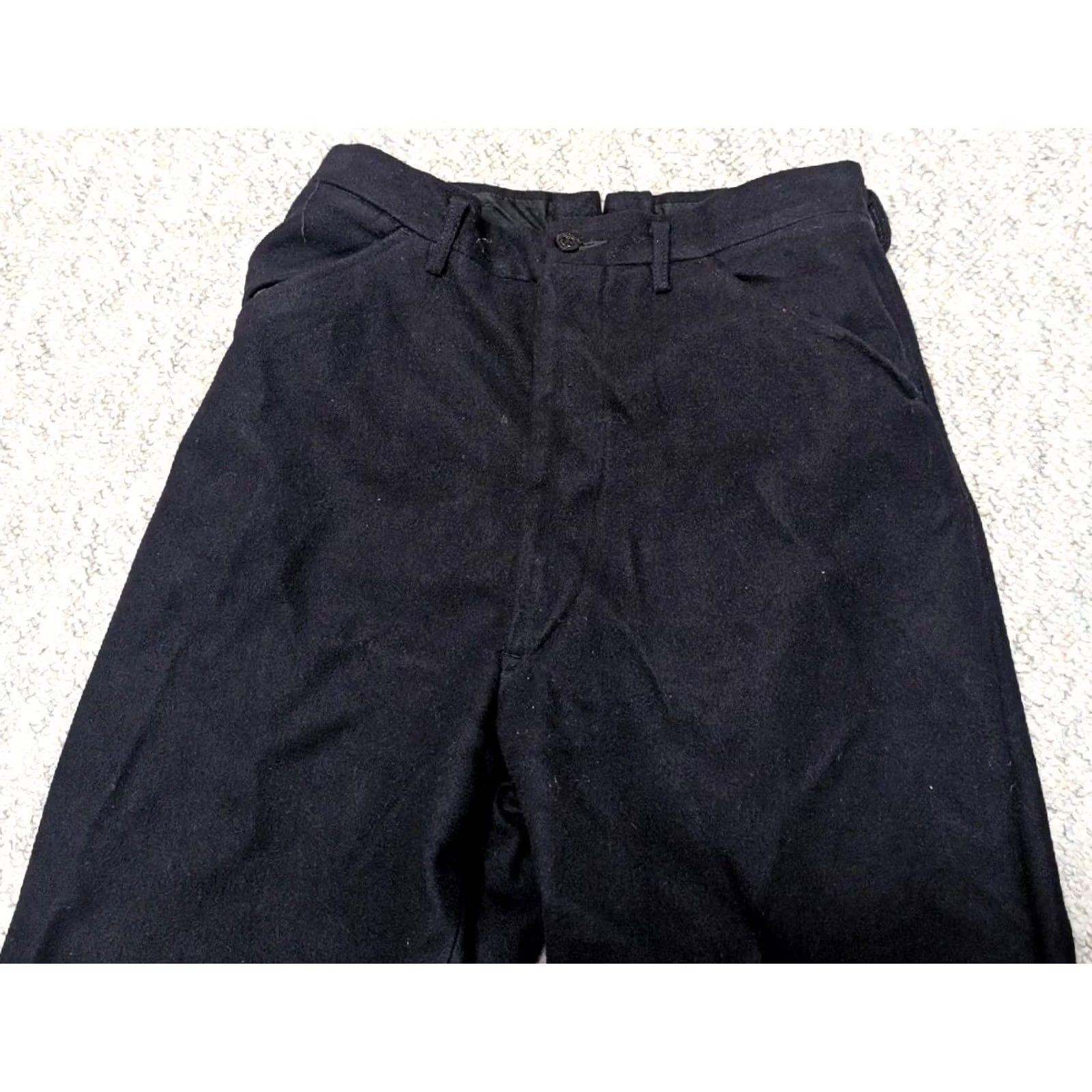 Bell VINTAGE USN SAILOR PANTS Navy Blue Wool Bell-Bottom 28x34 WWII Navy Mens Pants Size US 28 / EU 44 - 5 Thumbnail