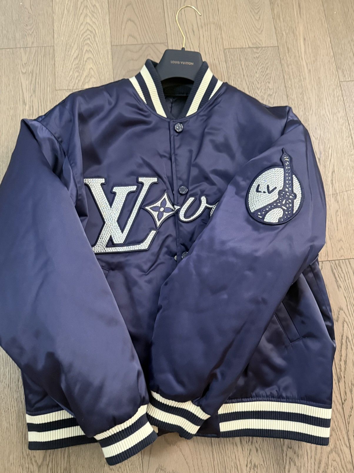 Louis Vuitton Louis Vuitton Blue Baseball Jacket Size US L / EU 52-54 / 3 - 2 Thumbnail