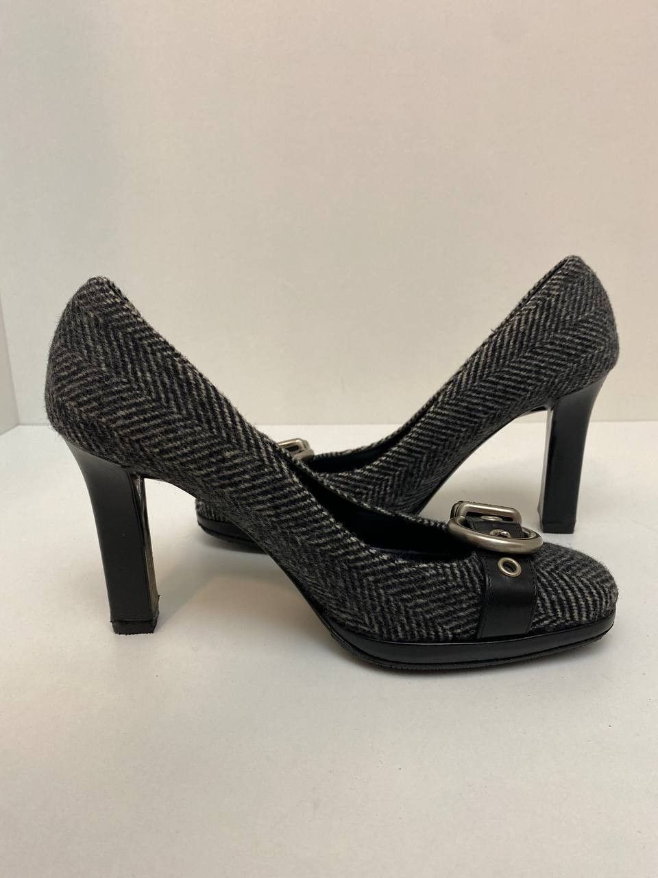Burberry Burberry Nova Logo Black Pump Wool High Heels Shoes Vintage Size US 6.5 / IT 36.5 - 6 Thumbnail