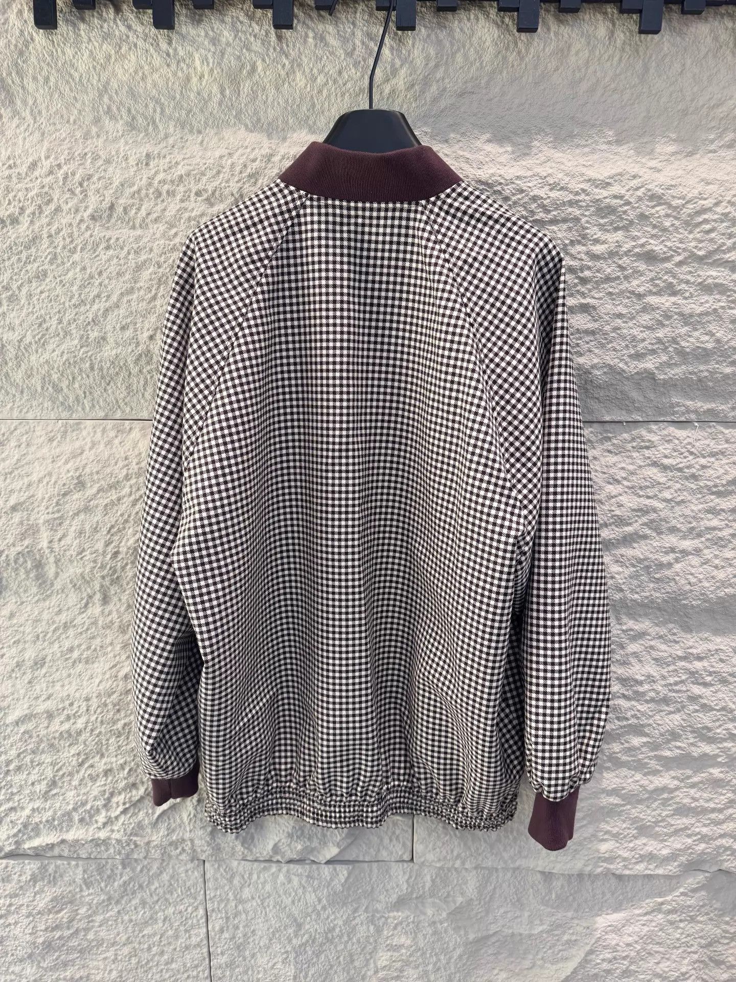 Miu Miu MIU MIU Bordeaux Red Logo Patch Single-Breasted Wool Jkt 38 Size XS / US 0-2 / IT 36-38 - 6 Thumbnail
