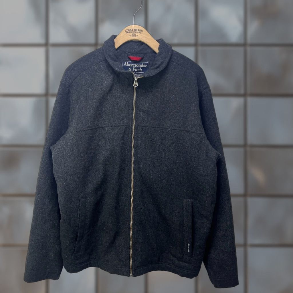 Abercrombie & Fitch VINTAGE Abercrombie & Fitch Men’s Gray Wool Blend Full Zip Jacket Coat L Large Gray Regular Wool Jacket Full Zip Pea Coat Western Casual Mens Size US L / EU 52-54 / 3 - 1 Thumbnail