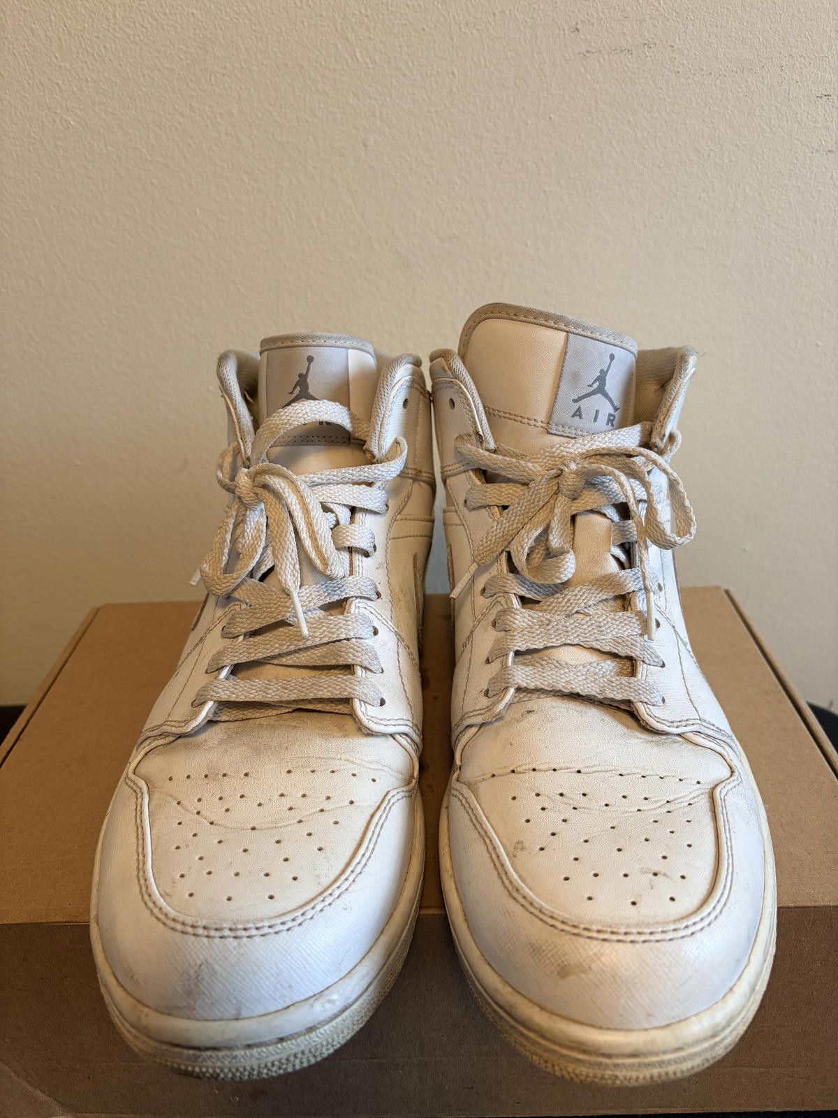Jordan Brand Air Jordan 1 Mid Triple White Shoes (Size 11) Size US 11 / EU 44 - 1 Thumbnail