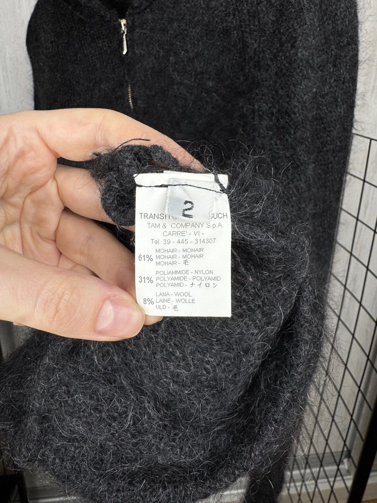 Transit Transit Par-Such Dark Grey Mohair blend full zip hoodie 2 Size M / US 6-8 / IT 42-44 - 12 Thumbnail