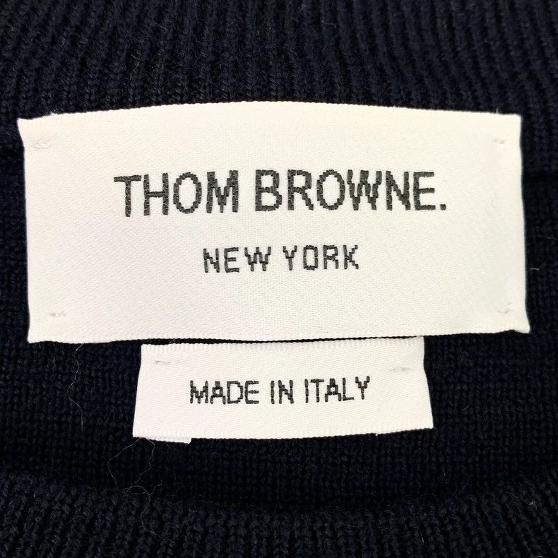 Thom Browne Thom Browne Dark blue wool classic four-bar round-neck long Size US M / EU 48-50 / 2 - 6 Thumbnail