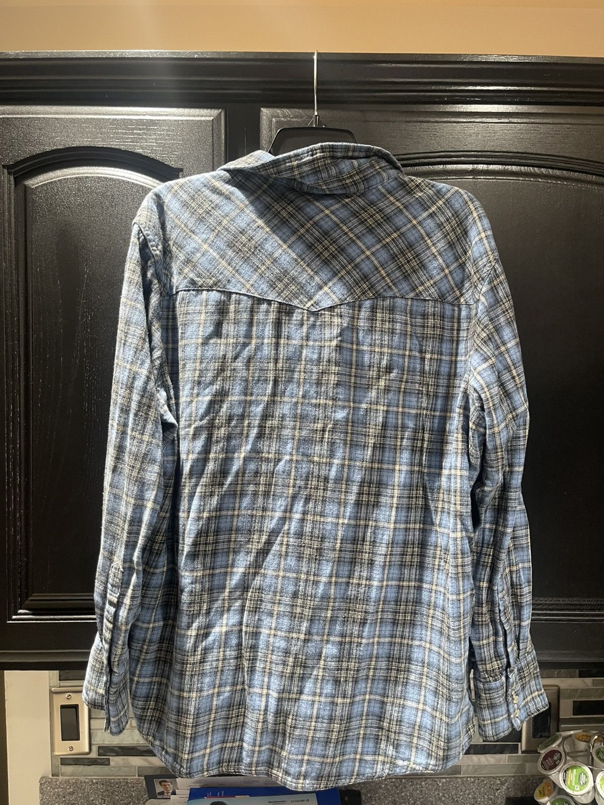 Wrangler Wrangler Wrancher Western Shirt Mens Blue Plaid Flannel Size US XL / EU 56 / 4 - 4 Thumbnail