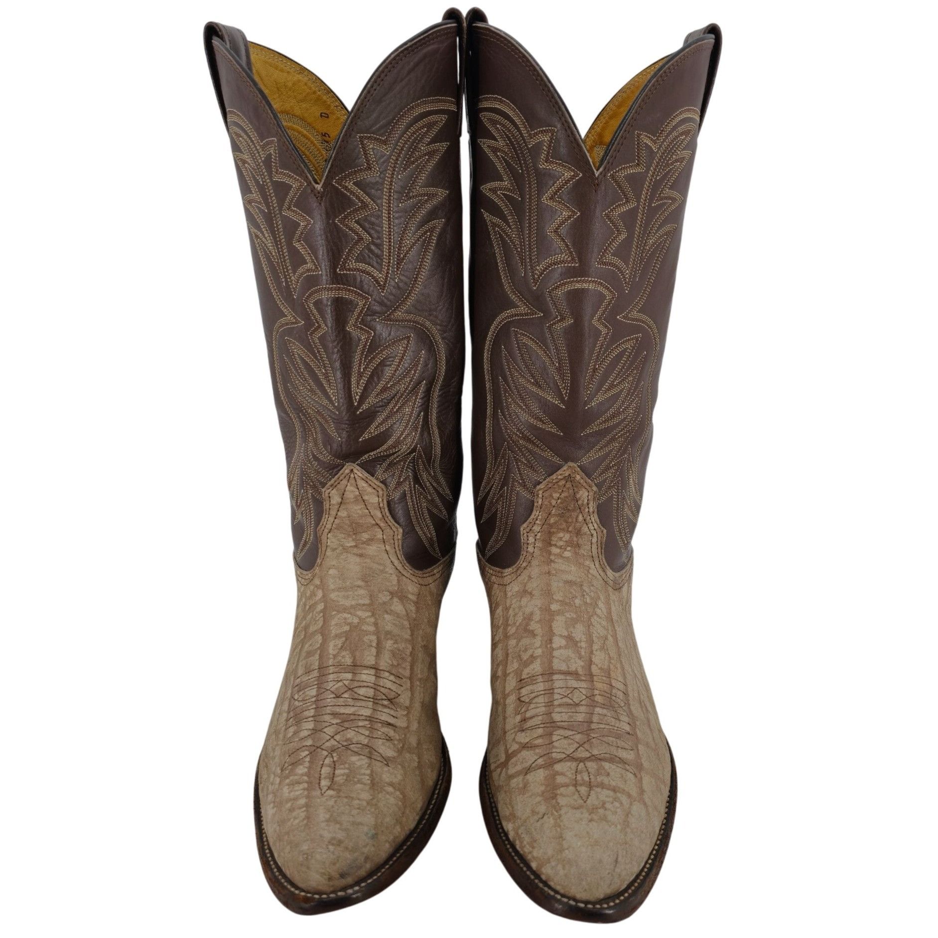 Nocona Boots Nocona Cape Buffalo Cowboy Boots Mens 10D Brown Tan Exotic Size US 10 / EU 43 - 6 Thumbnail