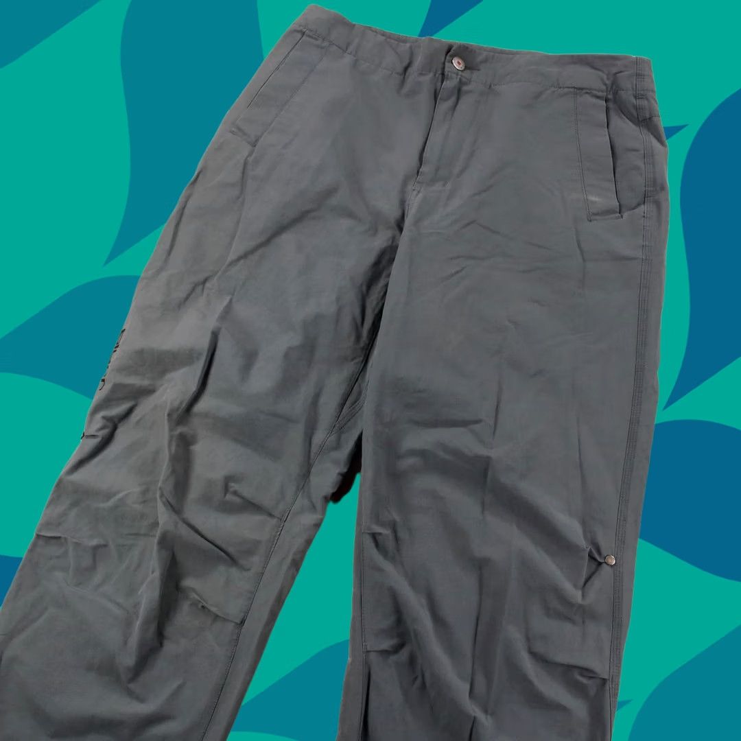 Vintage VTG Blurr Y2K Stretch Tech Pants MEDIUM Gray Cotton Blend Nylon Spandex Chino Pockets Lightweight Adjustable Waistband Mens 33in Inseam Size US 31 - 1 Thumbnail