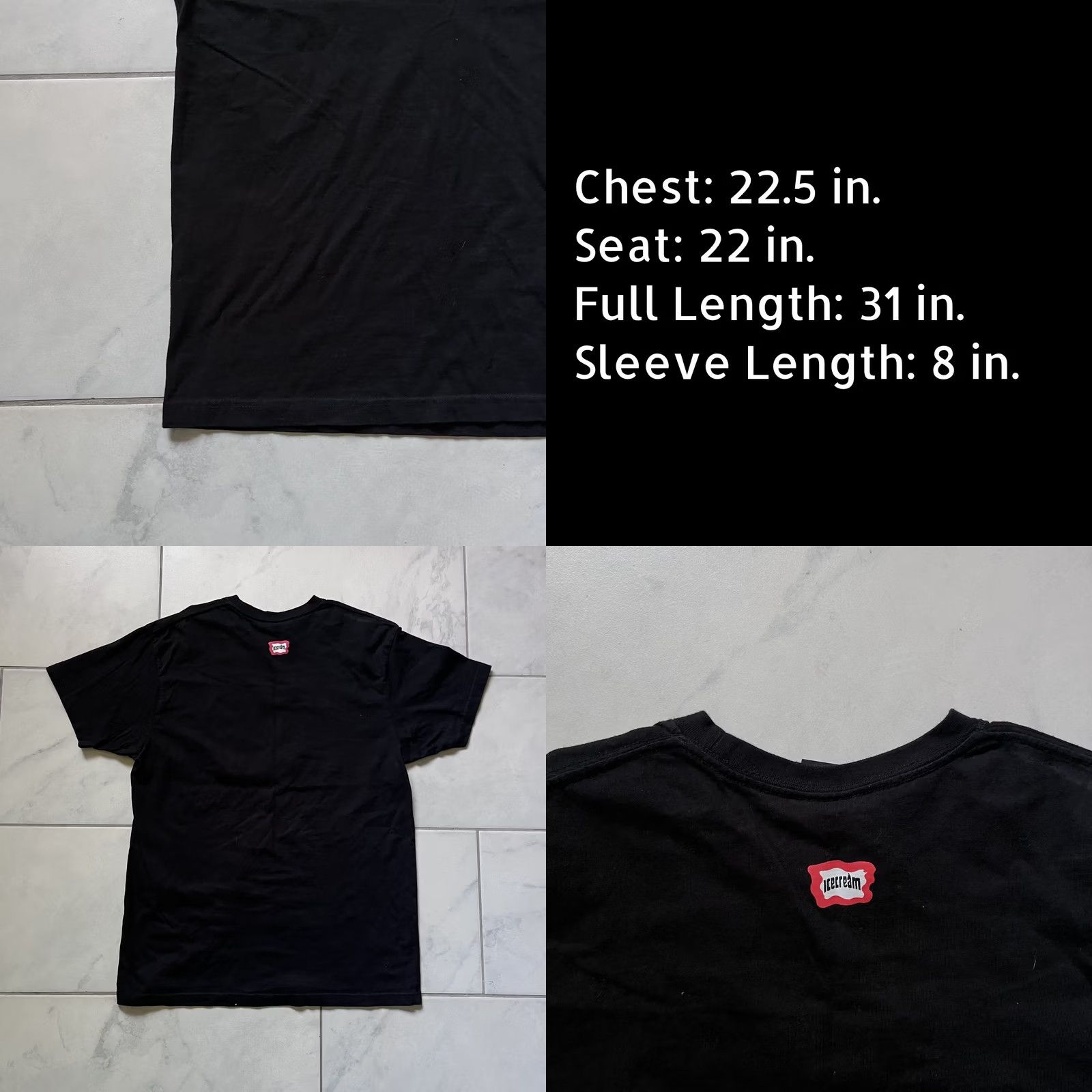 Vintage Icecream Shirt Mens XL Black Pixel Frame Graphic Tee Designer Streetwear Rapper Size US XL / EU 56 / 4 - 8 Thumbnail