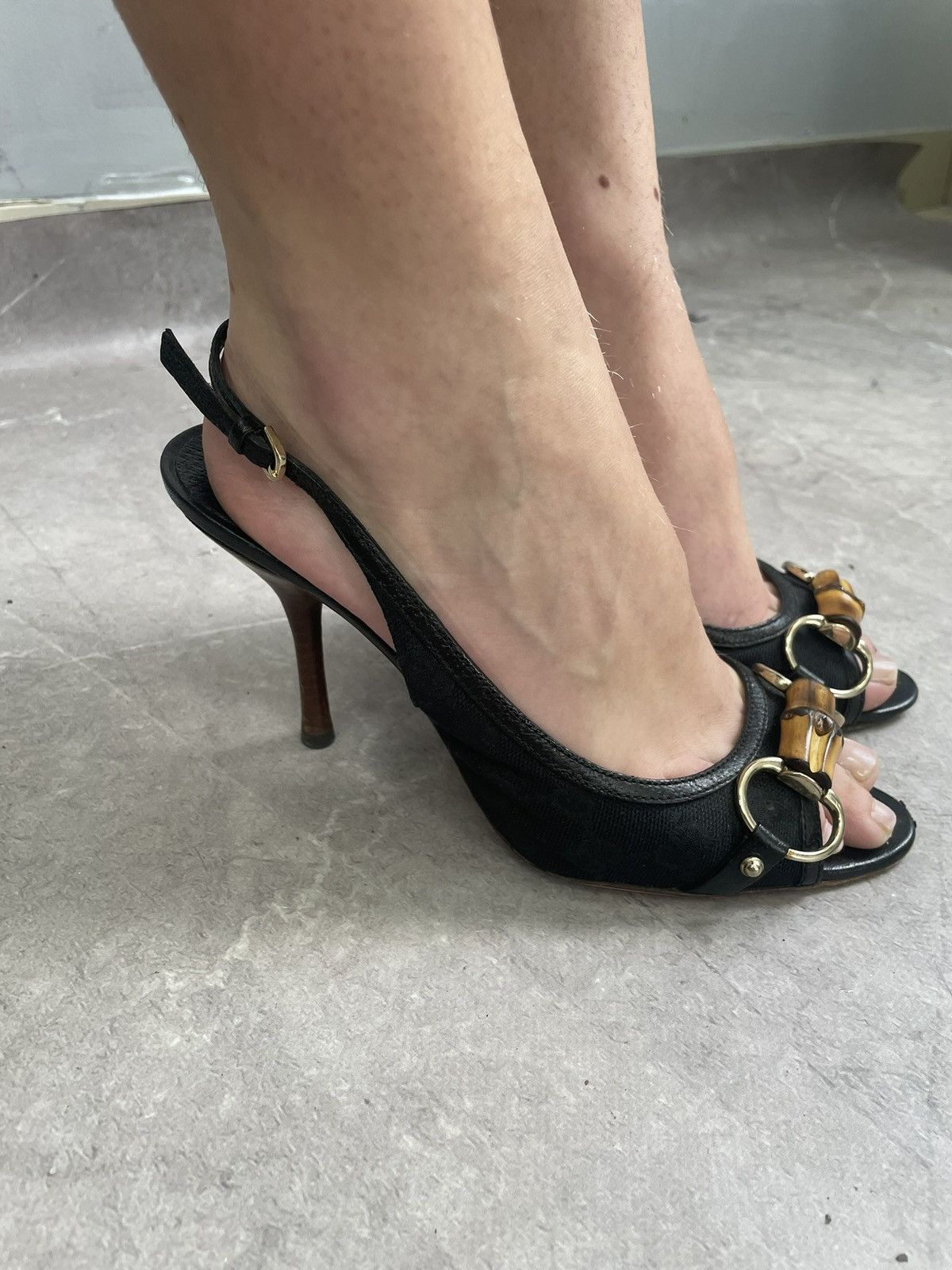 Gucci Rare monogram heel leather Gucci sneakers summer 37 size Size US 7 / IT 37 - 3 Thumbnail