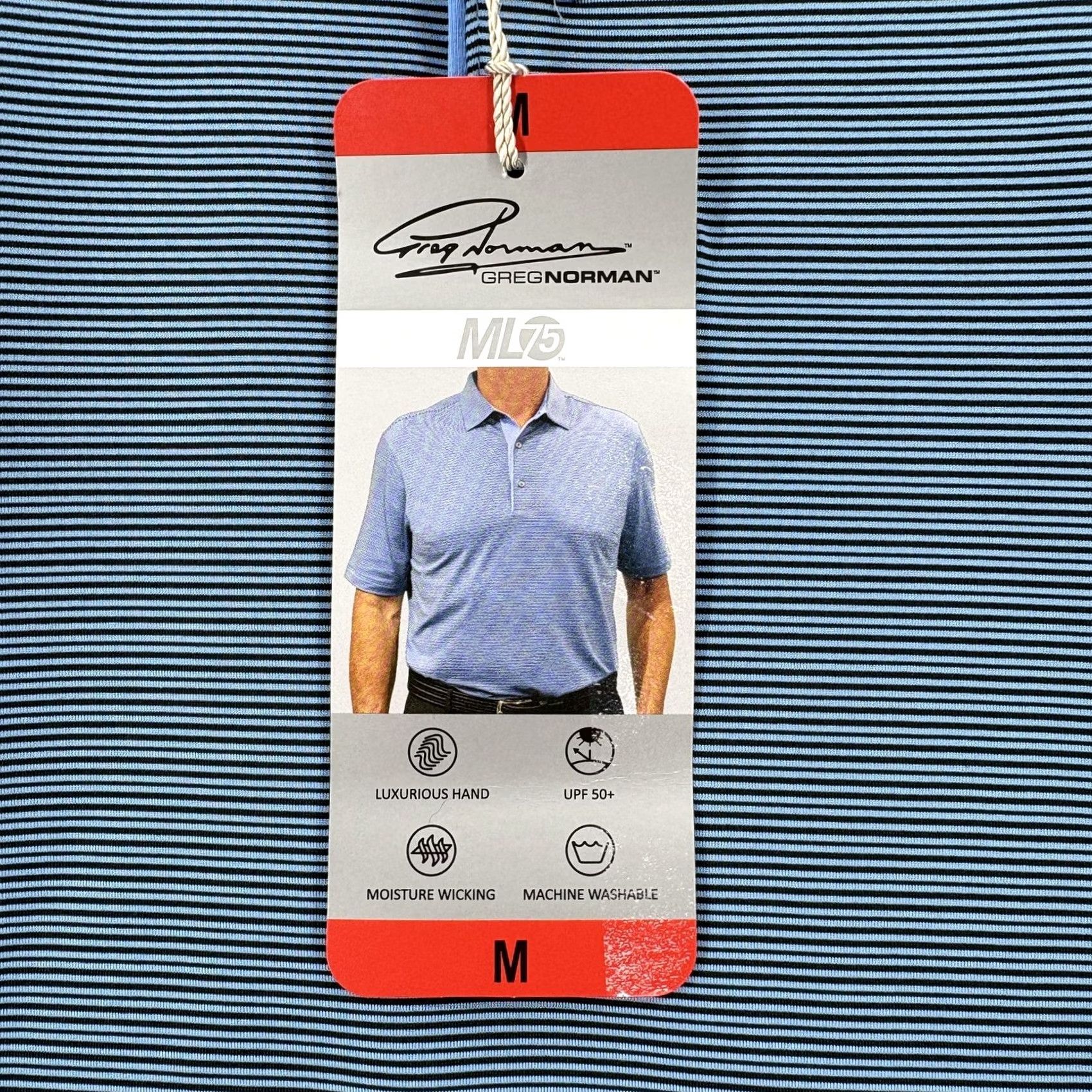 Vintage Greg Norman Polo Shirt Mens M Blue Stripe ML75 PlayDry UPF 50+ NWT Polo Shirt Size US M / EU 48-50 / 2 - 4 Thumbnail