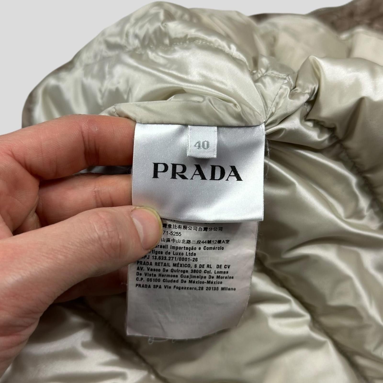 Prada Prada Milano 2017 Satin Champagne Nylon Down Logo Gilet - 8 Size S / US 4 / IT 40 - 8 Thumbnail