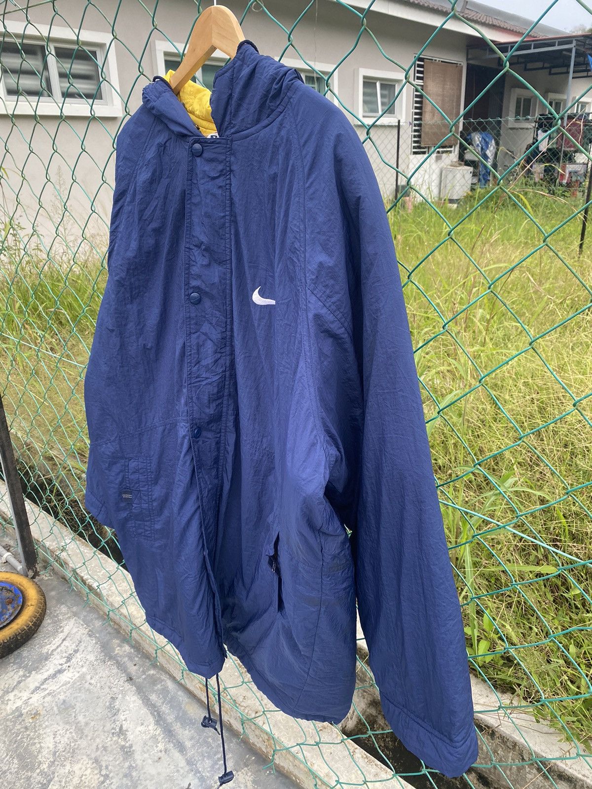 Nike × Vintage AW Vintage Nike Woven Big Swoosh Parka Jacket Size US XXL / EU 58 / 5 - 3 Thumbnail