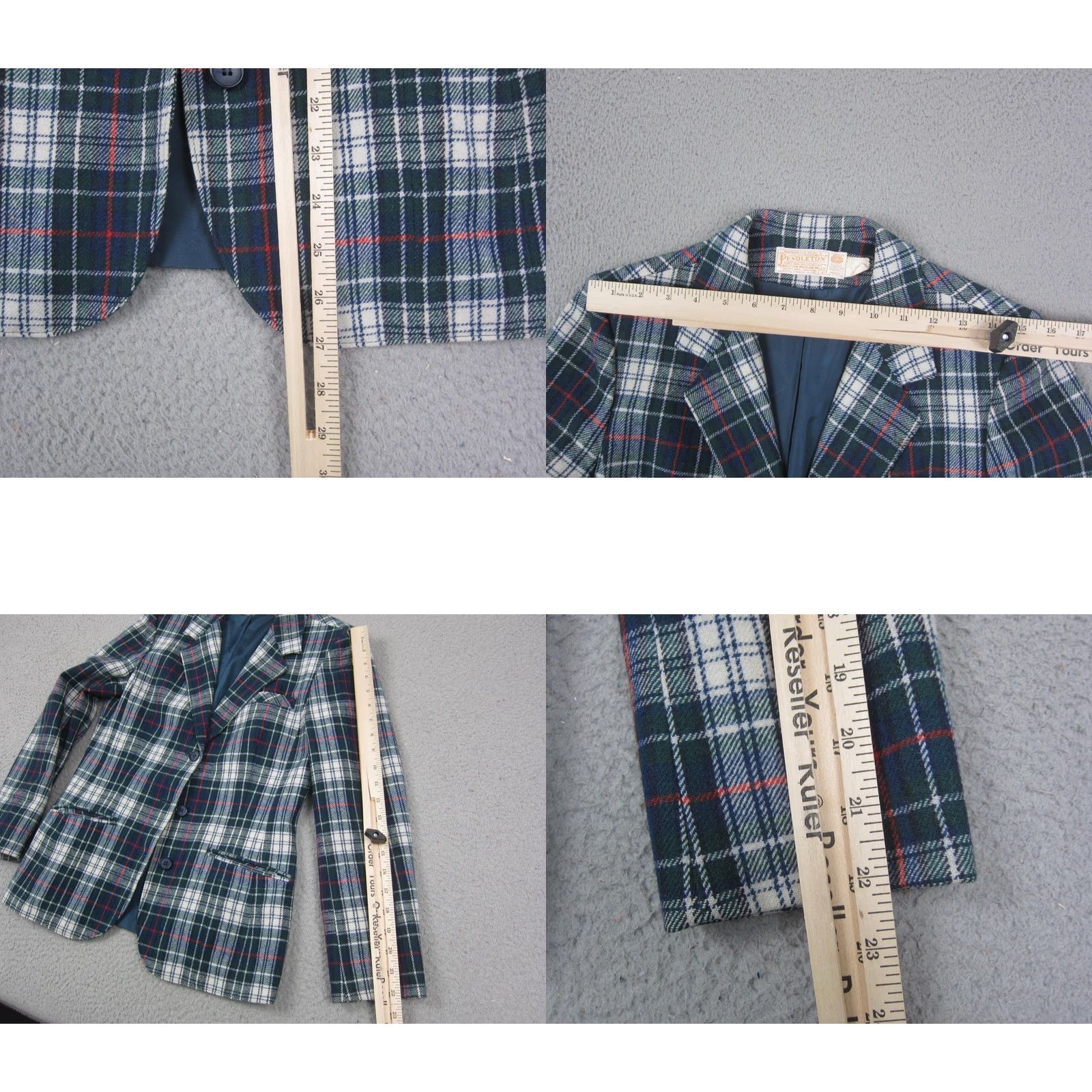 Pendleton VINTAGE Pendleton Jacket Womens 10 Plaid Wool Blazer Green Blue 80s 90s Classic Casual Mens Womens Girls Size L / US 10 / IT 46 - 8 Thumbnail