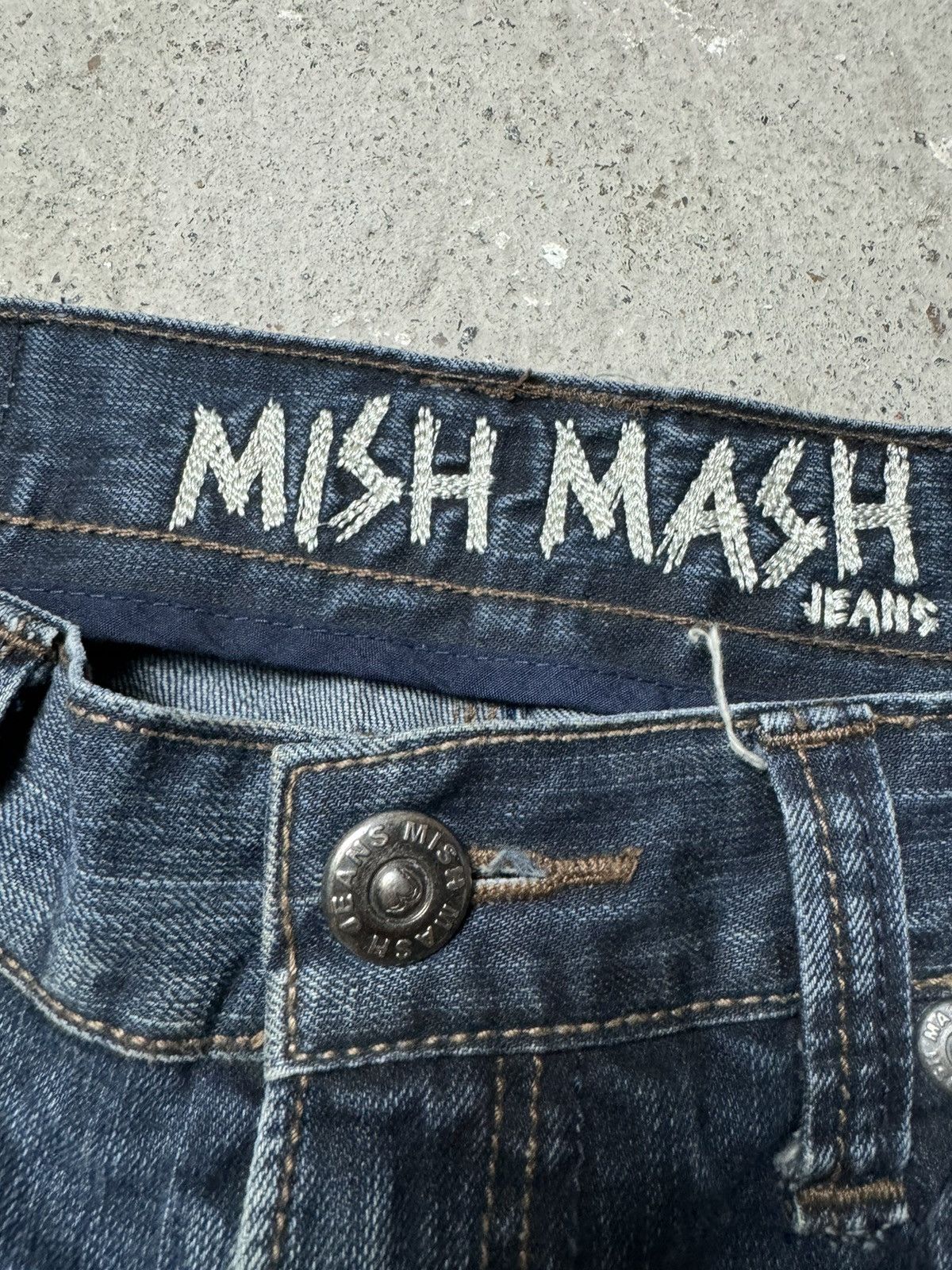 Japanese Brand × Vintage Vintage Y2K Mish Mash Denim Baggy Evis Style Pocket Pants Size US 34 / EU 50 - 6 Thumbnail