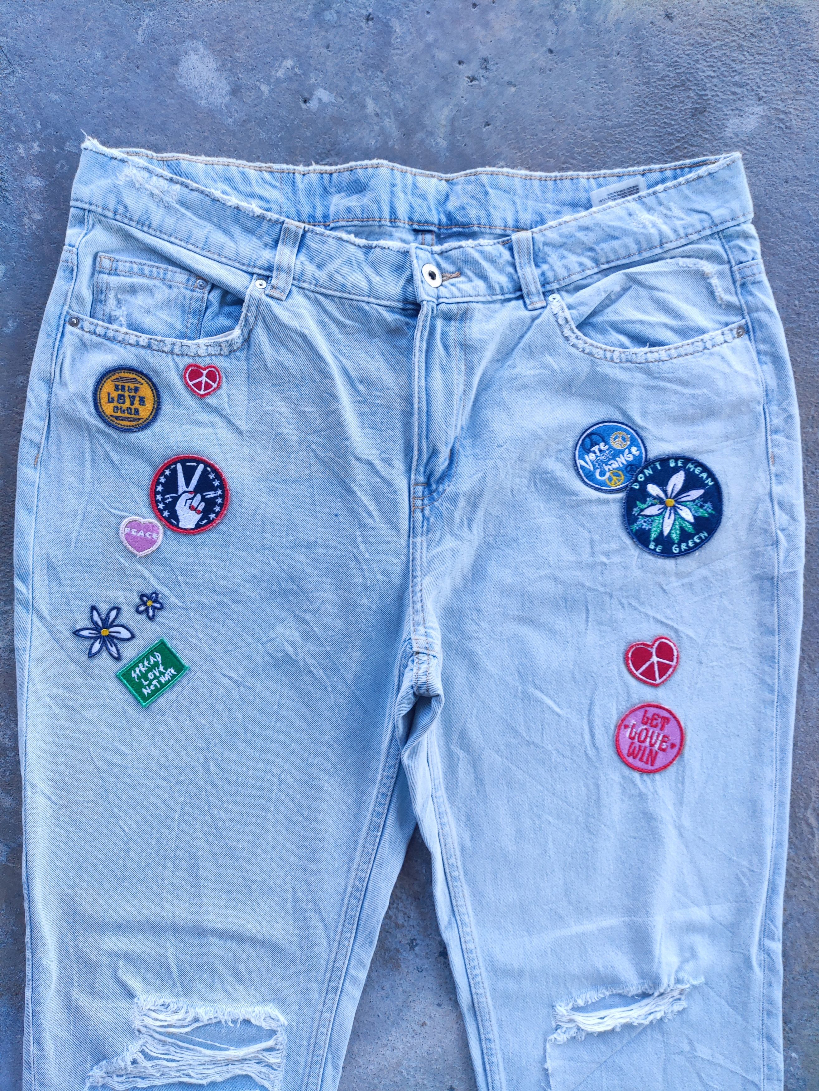 Japanese Brand × Jean Vintage Japanese Distressed Faded Patch Jeans Pants Denim Size US 34 / EU 50 - 3 Thumbnail