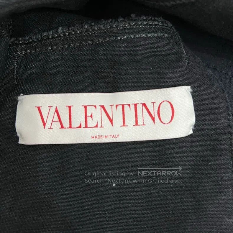 Valentino Valentino Black leather-collared denim jacket jacket Size US M / EU 48-50 / 2 - 4 Thumbnail