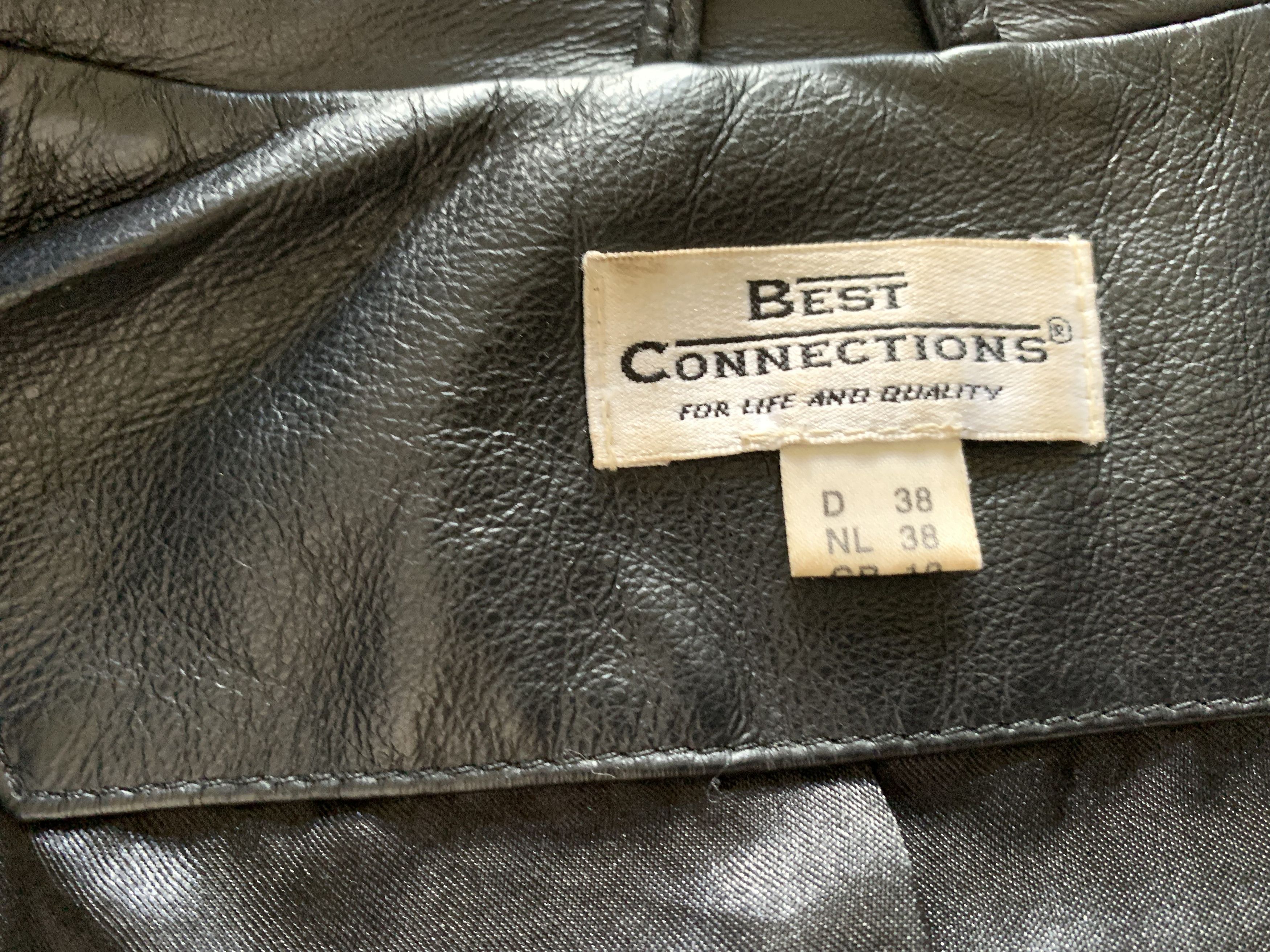 Other Vintage Best Connections Black Leather Zip Pocket Jacket Size M / US 6-8 / IT 42-44 - 6 Thumbnail