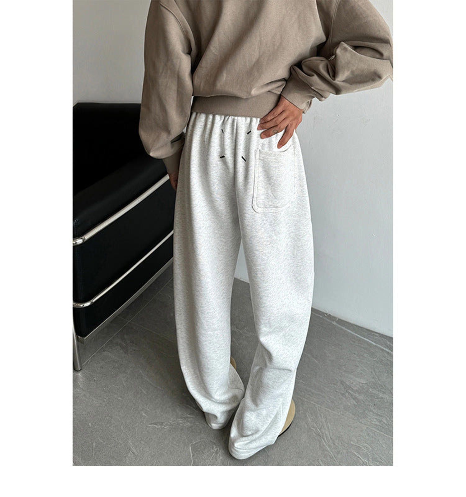 Vintage Wide Leg Casual Sweatpants, Relaxed Fit Lounge Pants Size US 32 / EU 48 - 3 Thumbnail