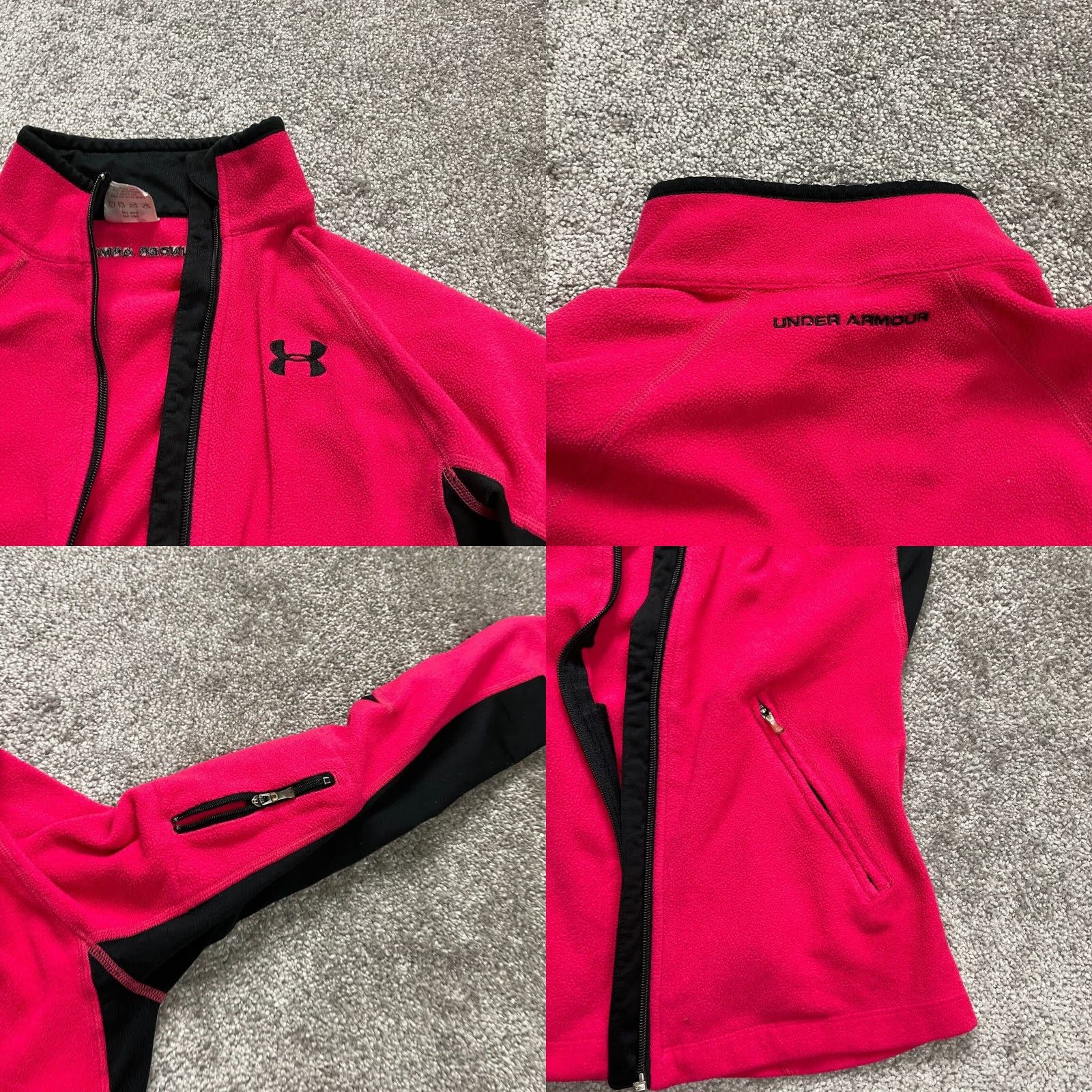 Under Armour Under Armour Fleece Jacket Womens XS Red Black Full Zip Pocket High Neck Outdoor Size M / US 6-8 / IT 42-44 - 8 Thumbnail