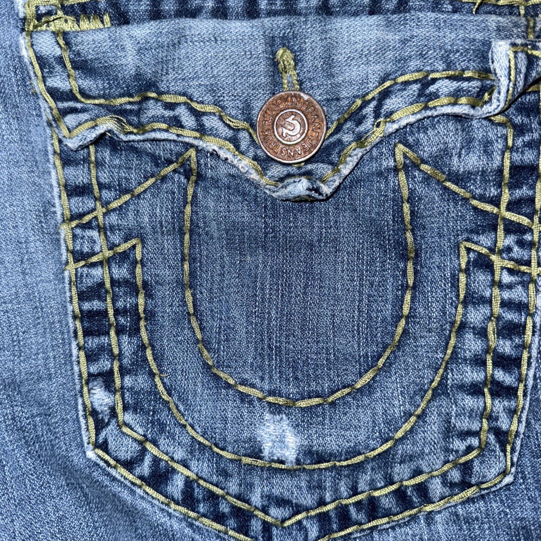 Vintage VINTAGE Religion Jeans Denim 36x29 Mens Blue 90s Straight Made In USA Size US 36 / EU 52 - 2 Thumbnail