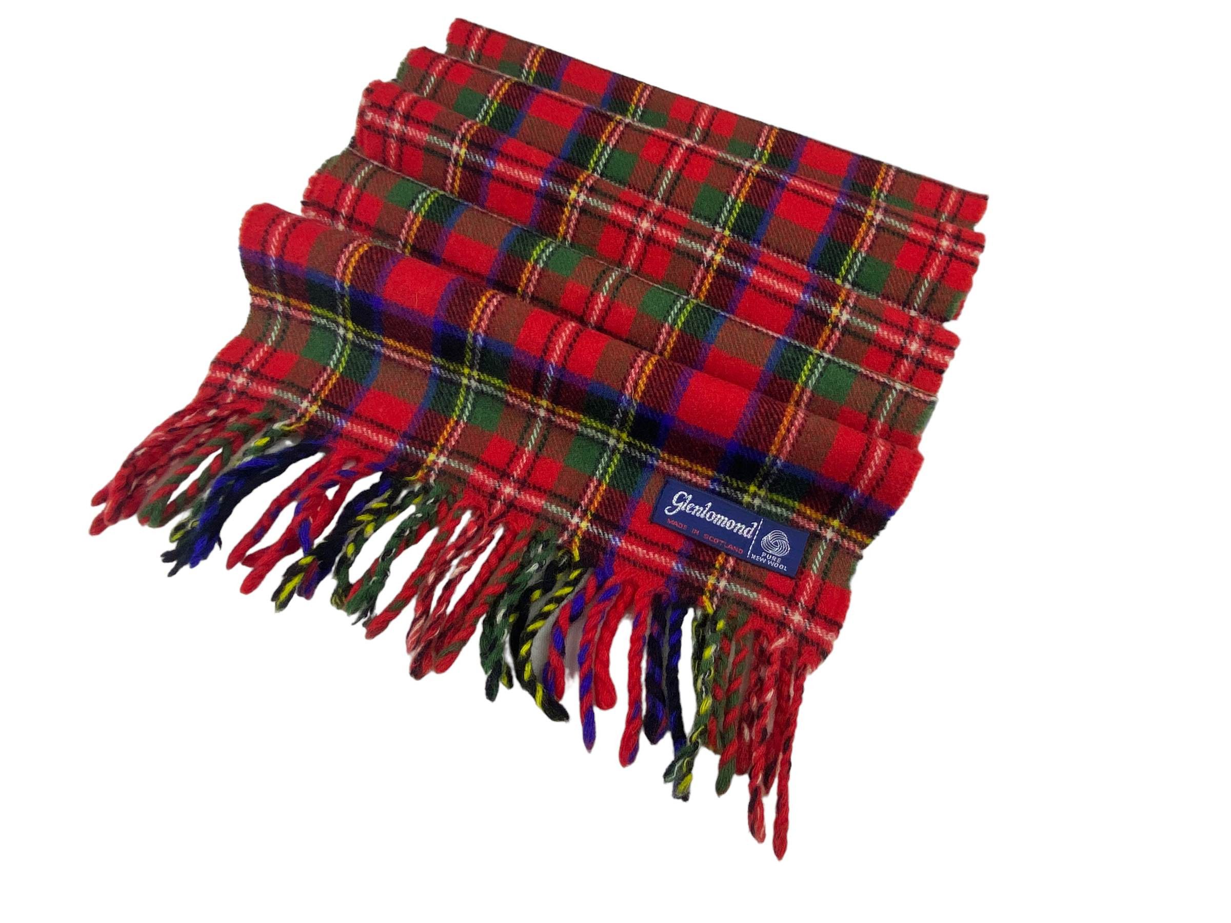 Vintage Vintage Glenlomond Checkered Pure Wool Scarf - Tartan Plaid Size ONE SIZE - 5 Thumbnail