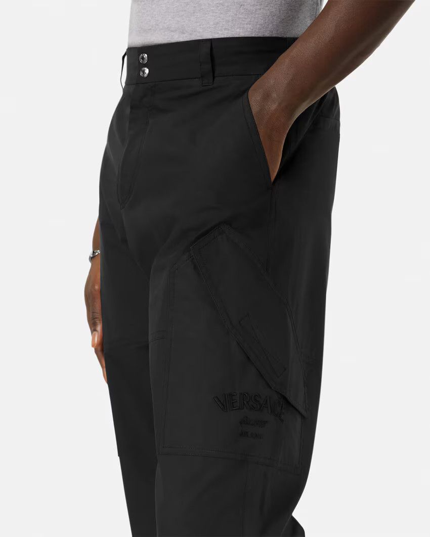 Versace o1s22i1n0125 Cotton Poplin Trouser in Black Size US 34 / EU 50 - 3 Thumbnail