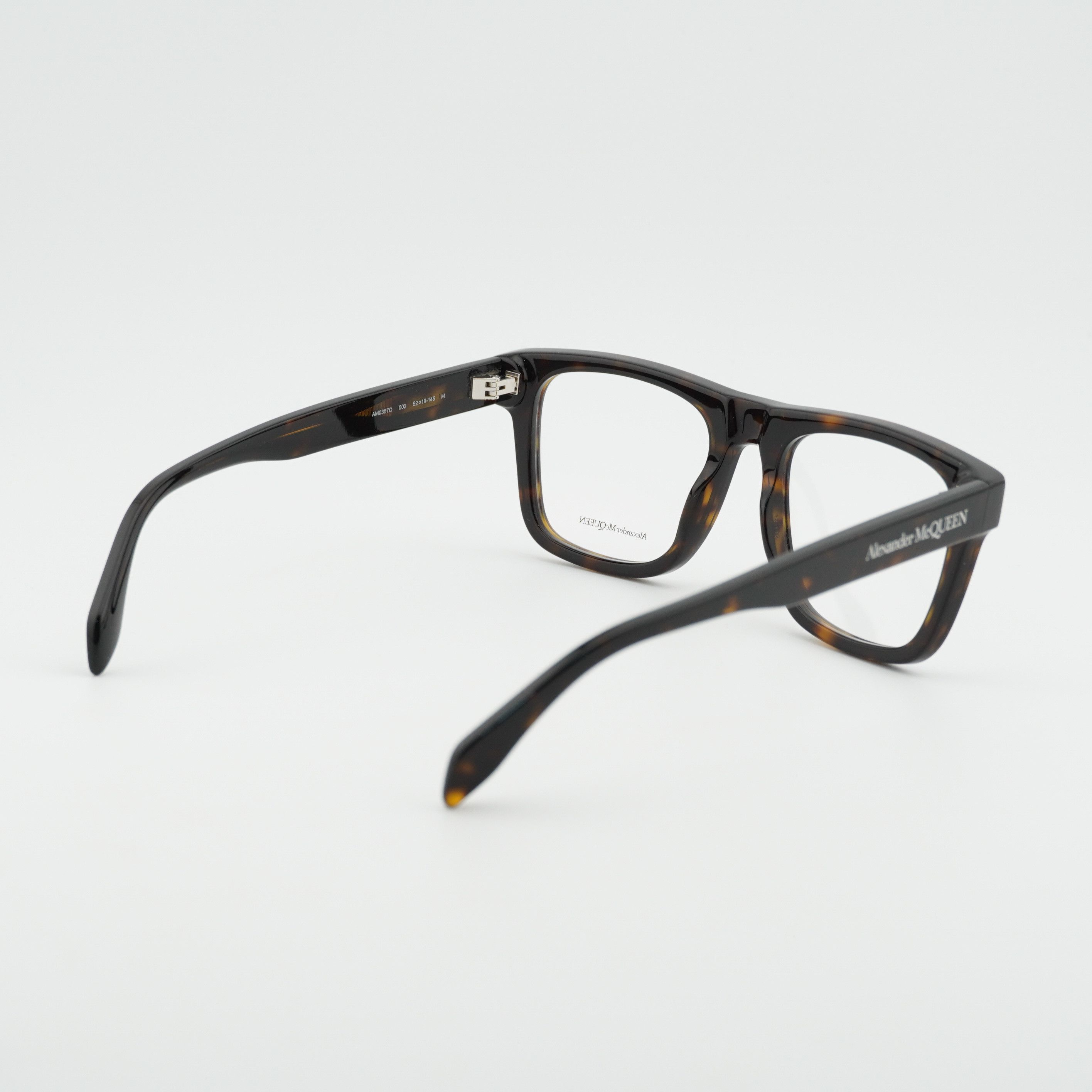 Alexander McQueen Alexander McQueen AM0357O 002 Eyeglasses Havana 52mm Square Size ONE SIZE - 5 Thumbnail