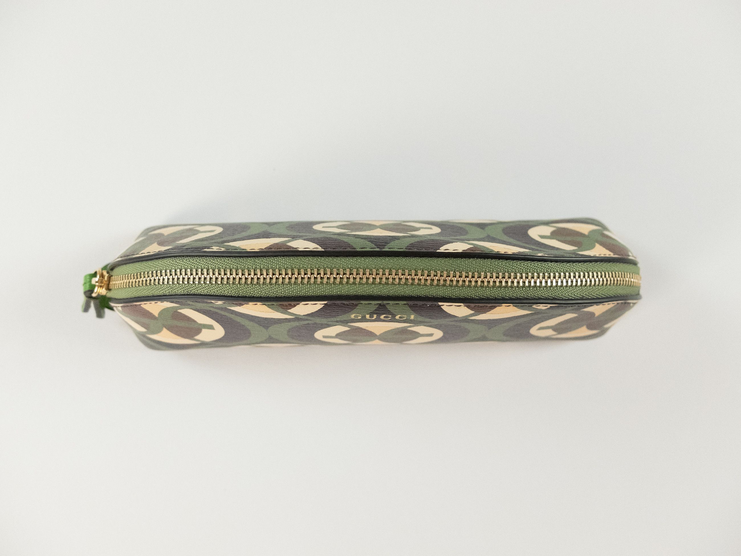 Gucci GUCCI Cascade green brown logo pencil case make up bag Size ONE SIZE - 6 Thumbnail