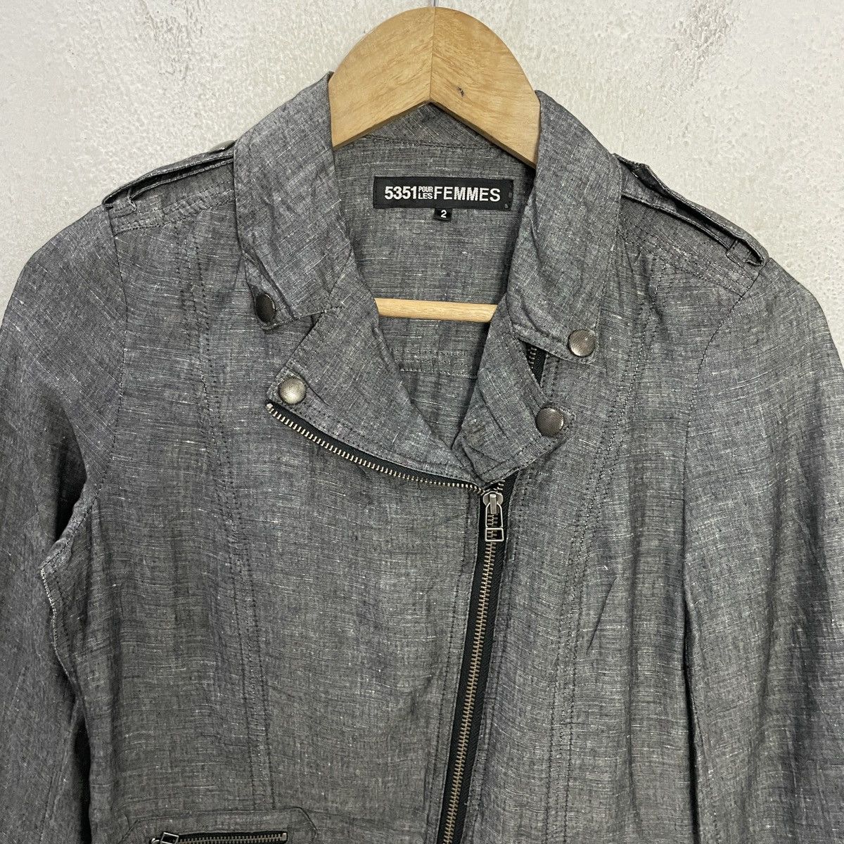 5351 POUR LES FEMMES Vintage 5351 Pour Les Femmes Bikers Jacket Size M / US 6-8 / IT 42-44 - 4 Thumbnail