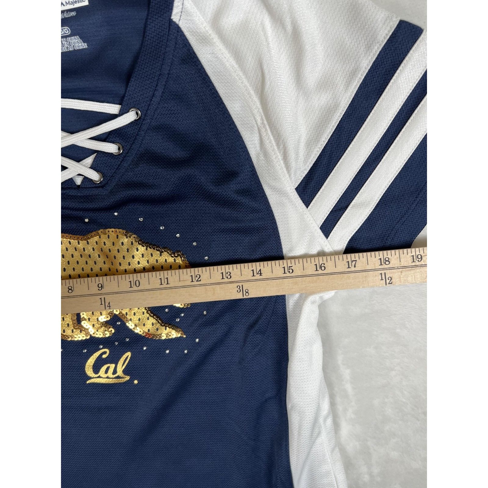 Majestic California Golden Bears Shirt Womens Large Navy White NCAA F Size L / US 10 / IT 46 - 6 Thumbnail