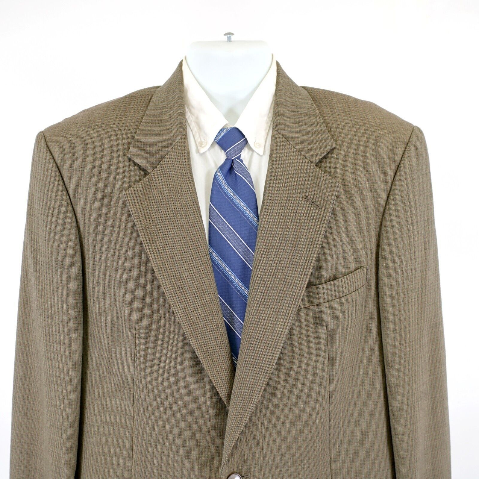 Lands' End DAMAGED Land's End 42L Wool Check Green Tan Red Windowpane S Size 42L - 1 Thumbnail