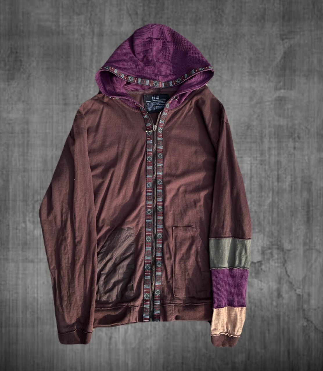 2000s Japanese archive Ethnic Asymmetrical Zip-Up Hoodie